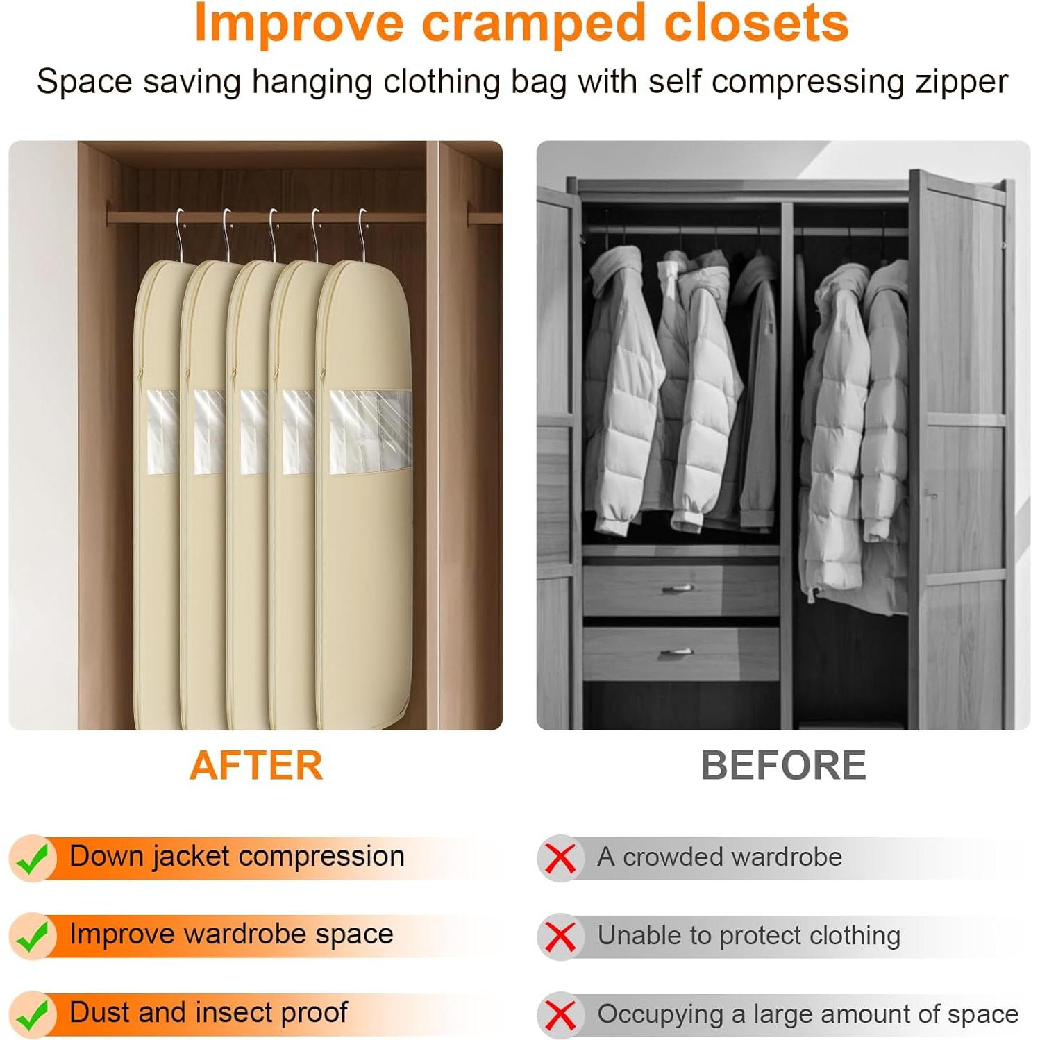 Bolsa Colgante Ahorra Espacio RXDTGYI 112x58x15 cm Beige