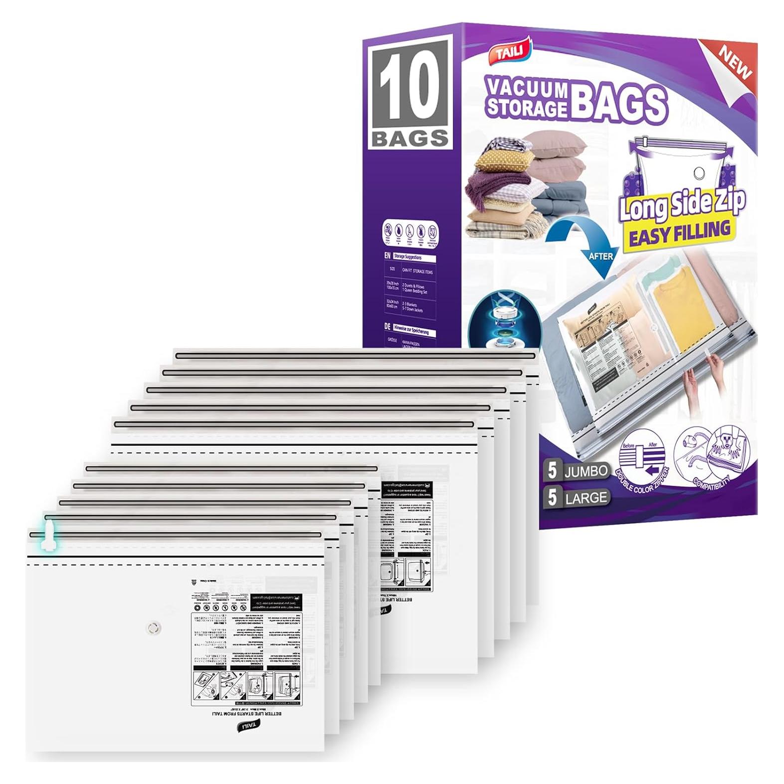 Bolsas de Almacenamiento al Vacío TAILI 10 Combo Transparente