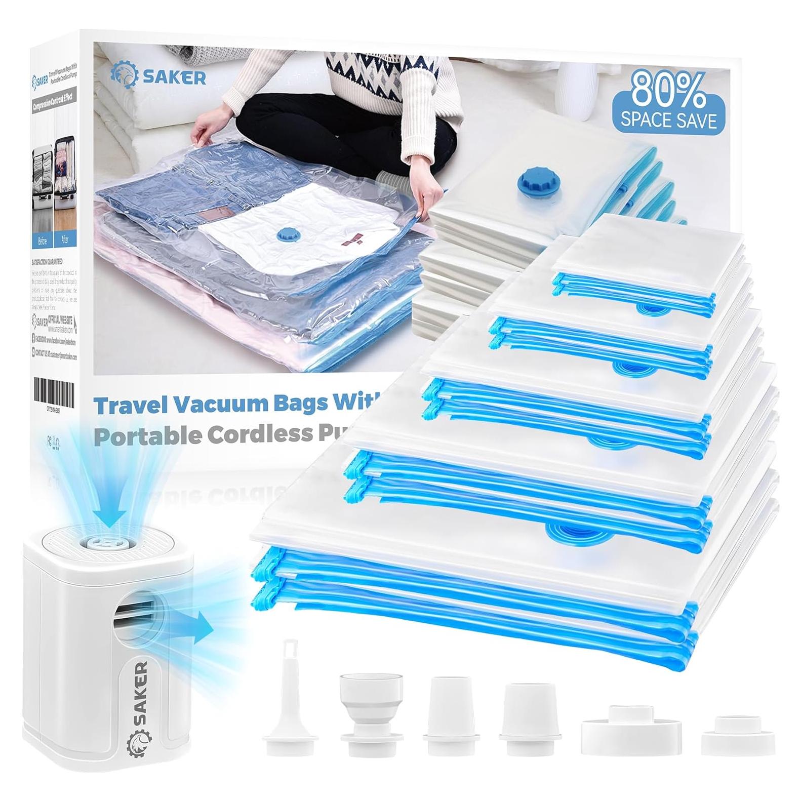Bolsas de Almacenamiento al Vacío Saker con Bomba Eléctrica 15 Pzas