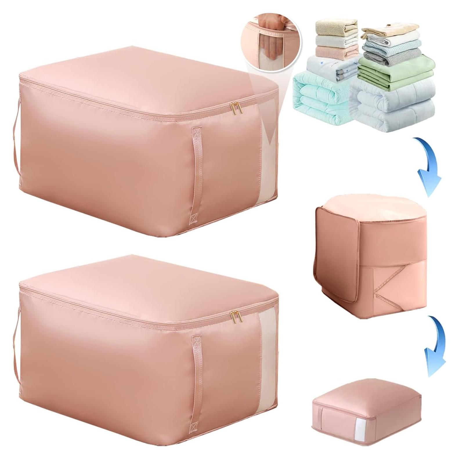 Bolsas de Compresión Tldcdte 2PCS Rosa 54x42x50cm para Ropa