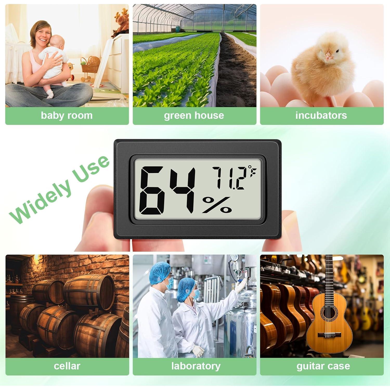 Paquete de 6 Mini Higrómetros Digitales ANFBYOH - Medidor de Humedad y Temperatura Interior