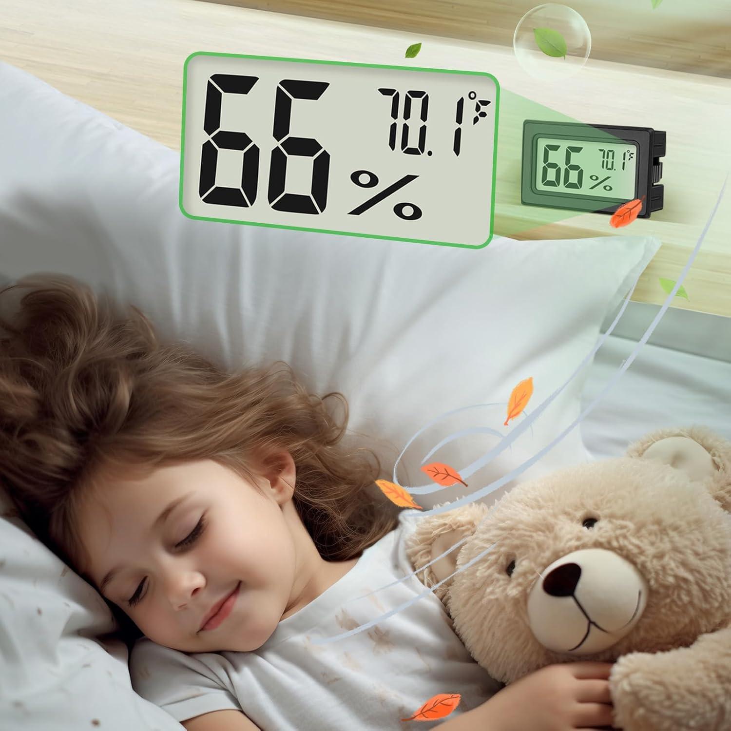 Paquete de 6 Mini Higrómetros Digitales ANFBYOH - Medidor de Humedad y Temperatura Interior