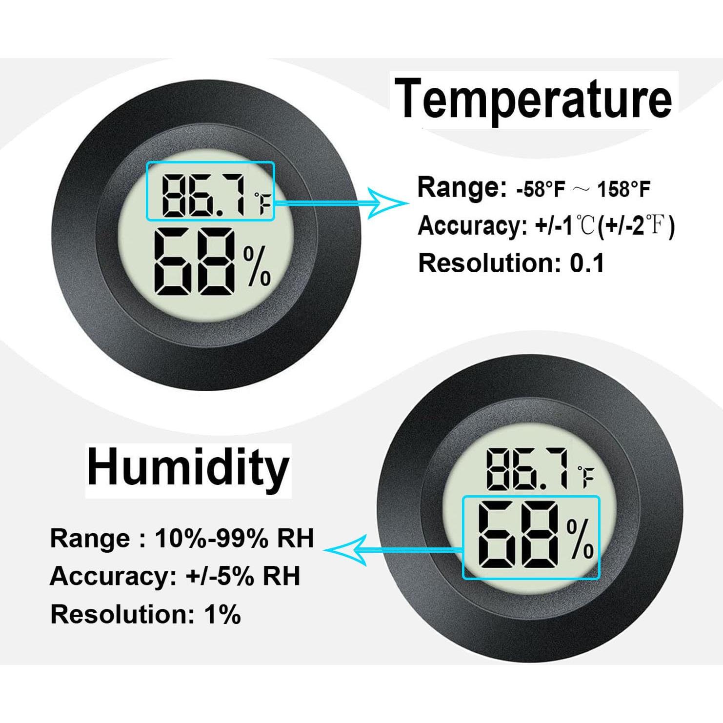 Paquete de 2 Higrómetros Digitales MEGGSI para Interior