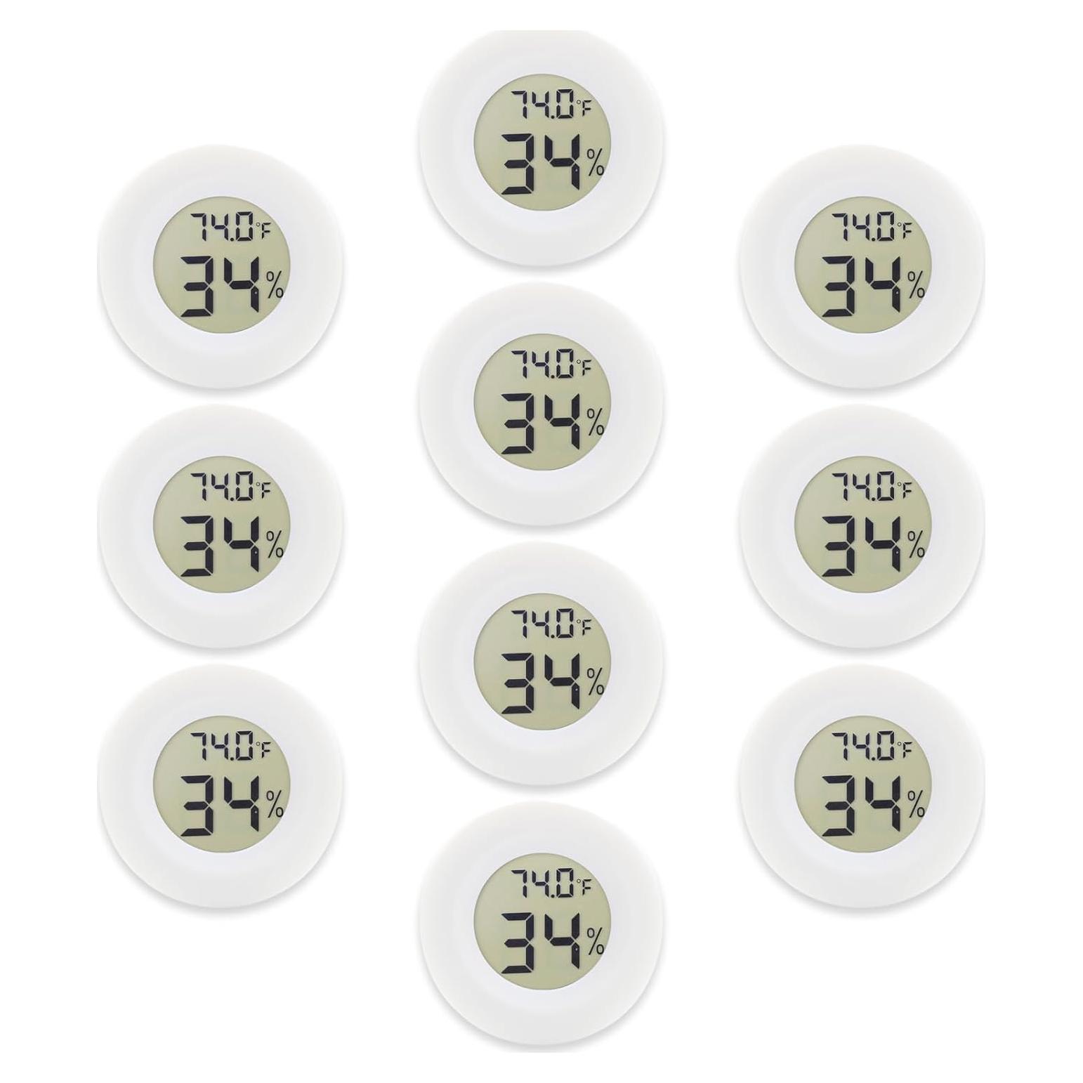 Paquete de 10 termómetros higrómetros digitales Rojuna