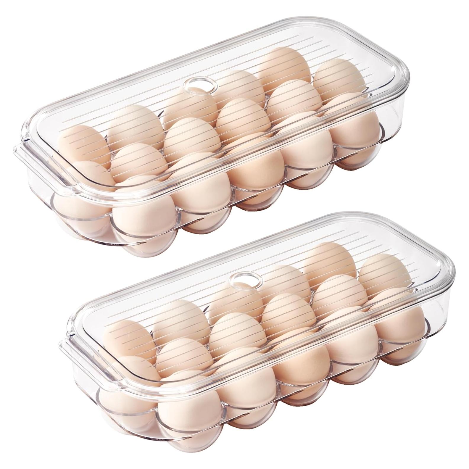 Soporte de Huevos Vacane 2 Paquetes Transparente Apilable 16 Huevos