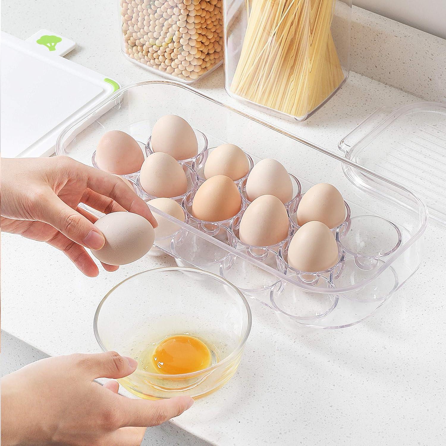 Soporte de Huevos Vacane 2 Paquetes Transparente Apilable 16 Huevos