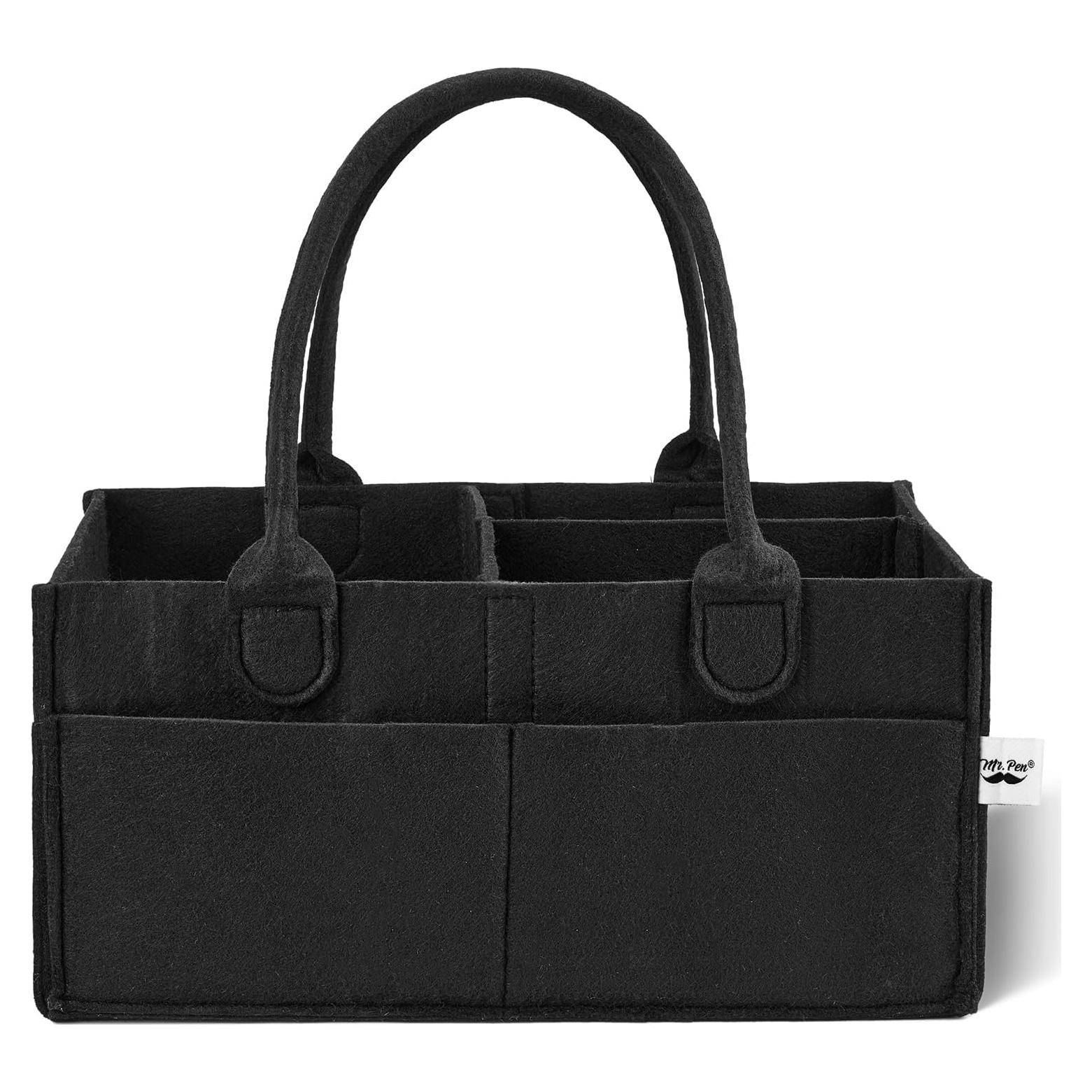 Cesta de Pañales Mr. Pen Negra - Organizador Portátil para Bebés