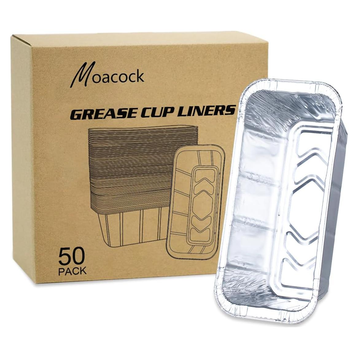 Paquete de 50 Bandejas de Goteo Aluminio MOACOCK 20.3x9.4 cm