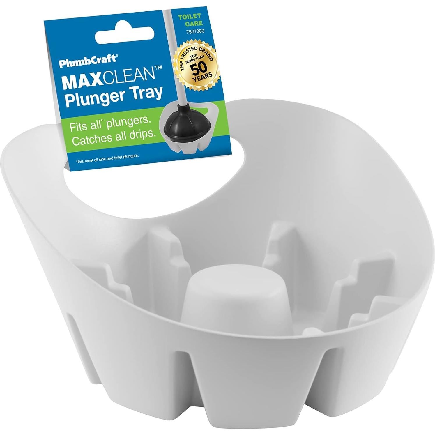 Soporte Universal para Desatascadores Plumb Craft con Bandeja Goteo Blanca