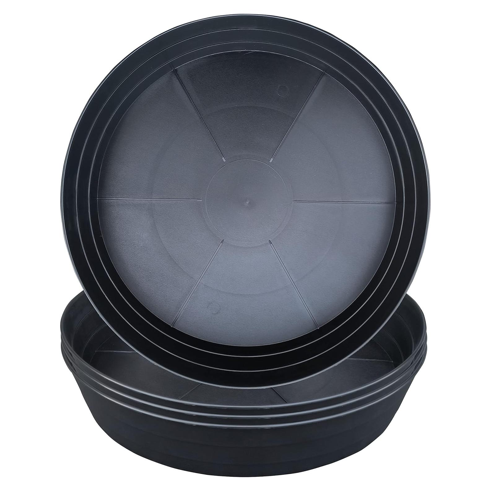 Plato para Plantas 10" Negro LWALRS - Paquete de 4, Profundo