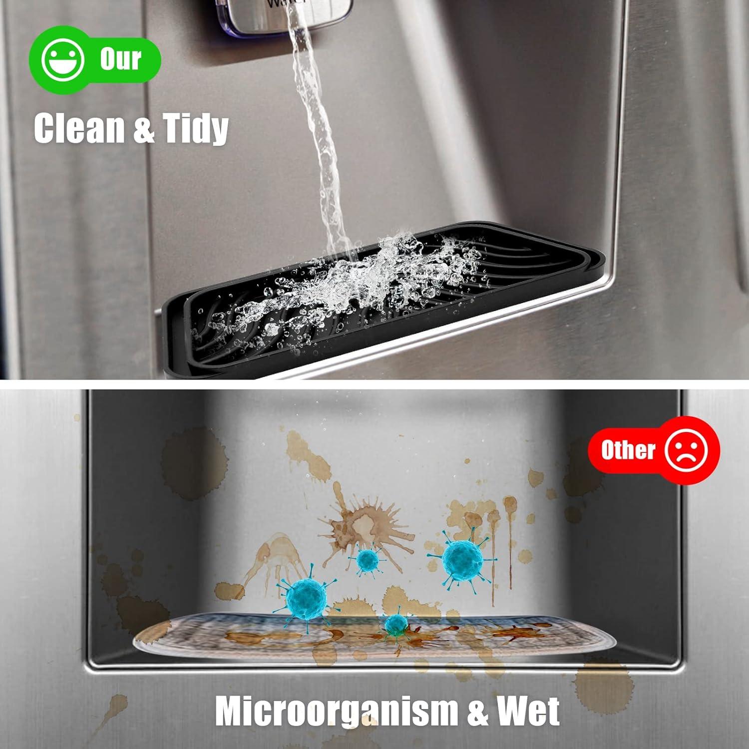 Bandeja de Goteo para Refrigerador Maerolre 2PCS Silicona Negra