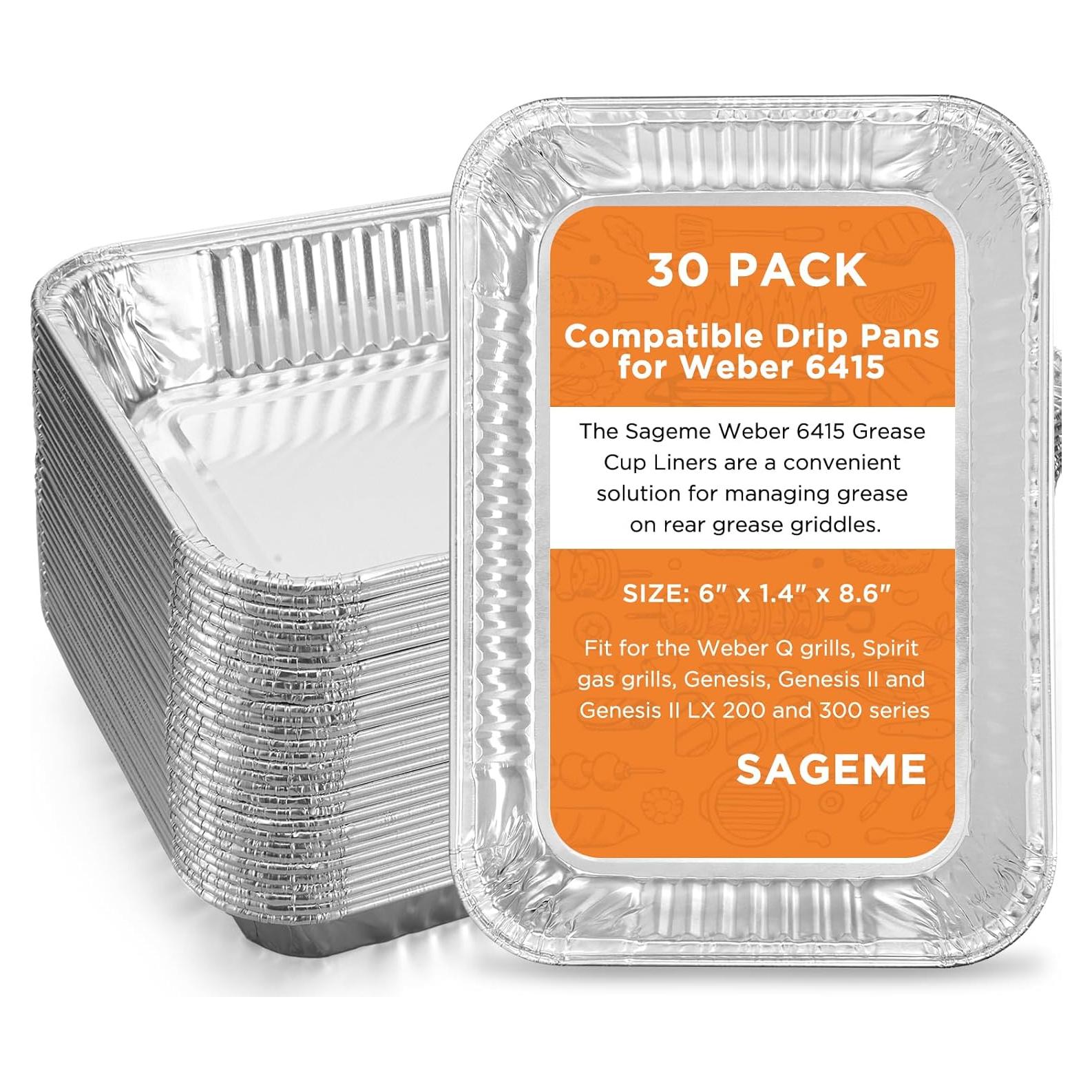 Paquete de 30 bandejas desechables Sageme para parrillas Weber