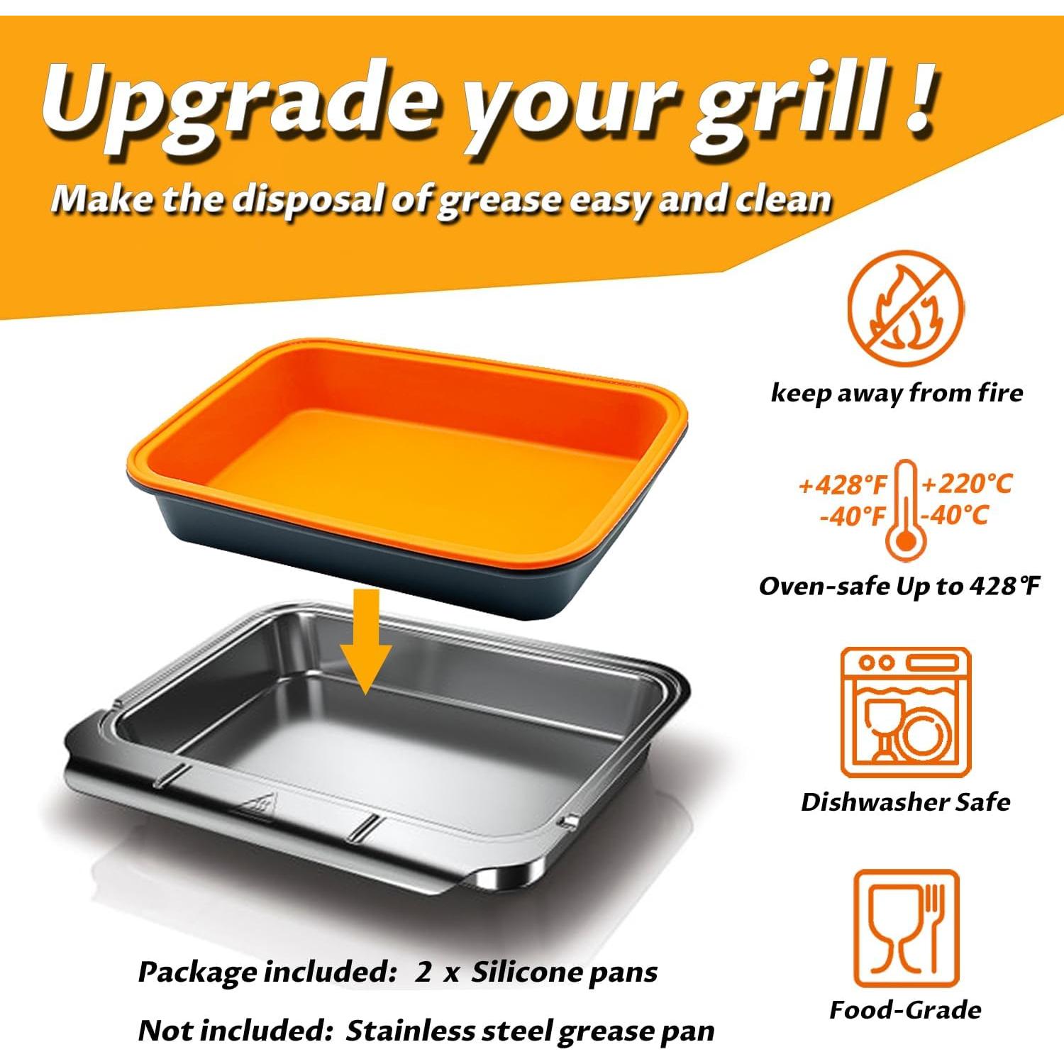 Bandejas de Goteo de Silicona QHAND para Parrillas Weber y Ninja