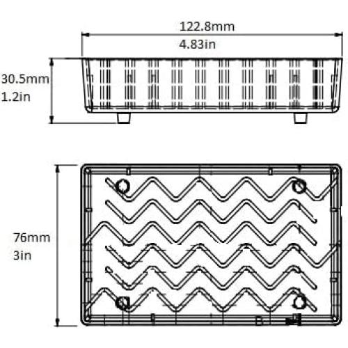 Bandeja de Goteo Pesada Negra Dripwave 7.62x12.7cm