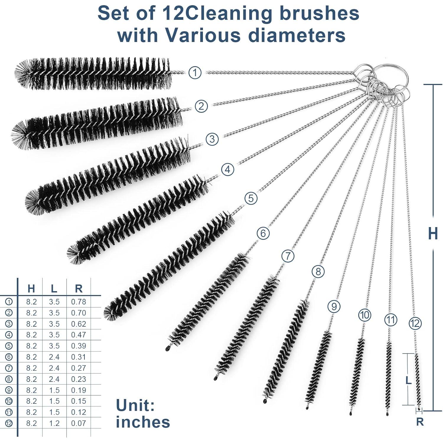 Conjunto de 12 cepillos limpiadores Ixiaoyoo 21 cm reutilizables