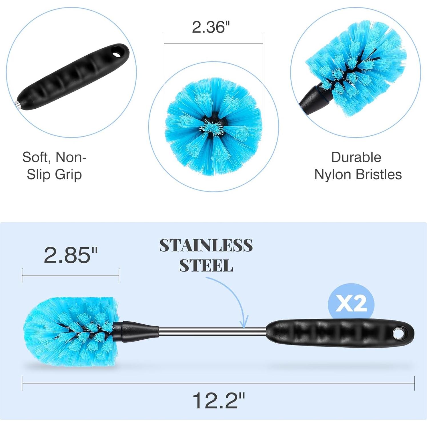 Juego de Cepillos para Botellas UNIFUN 4 Piezas Acero Inoxidable