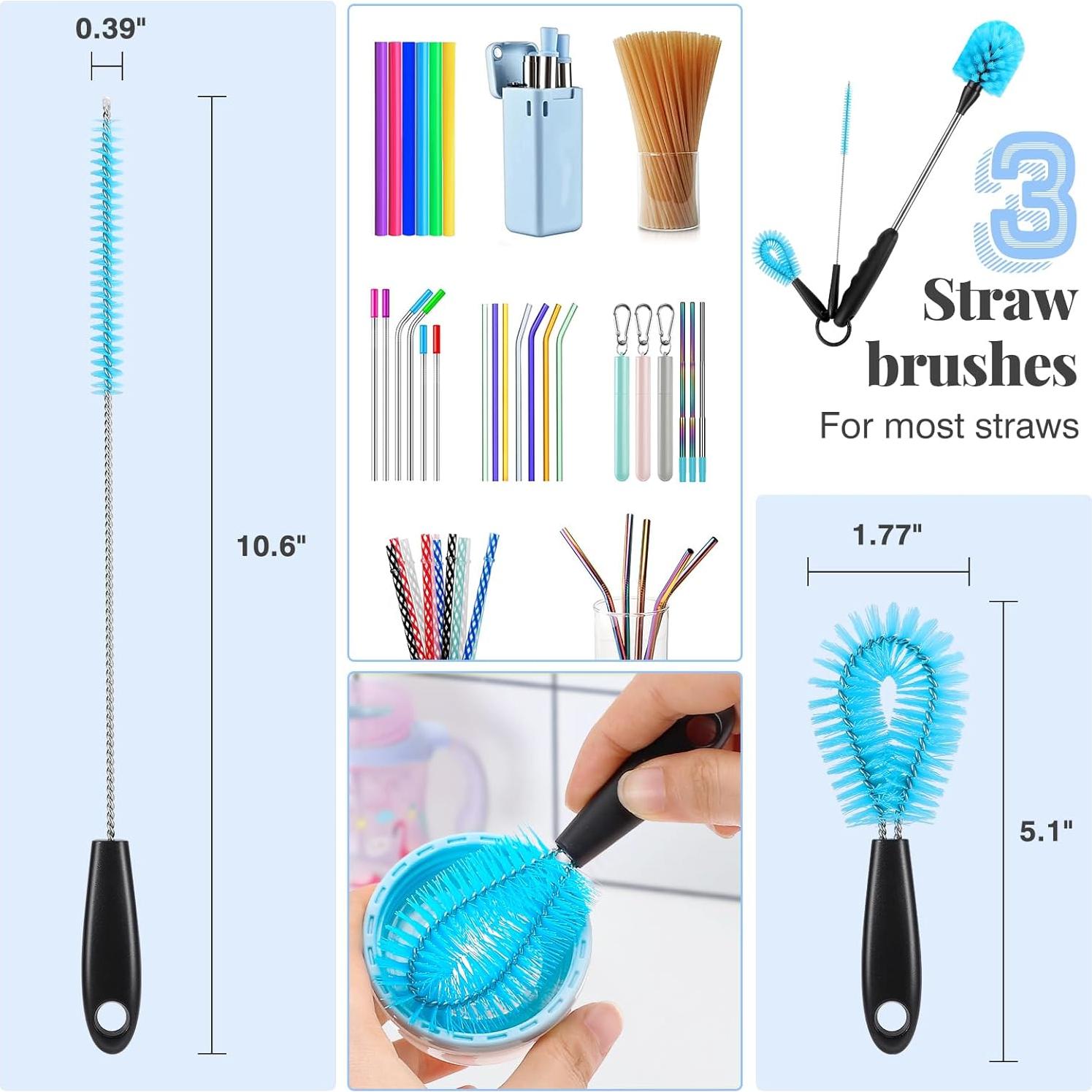 Juego de Cepillos para Botellas UNIFUN 4 Piezas Acero Inoxidable