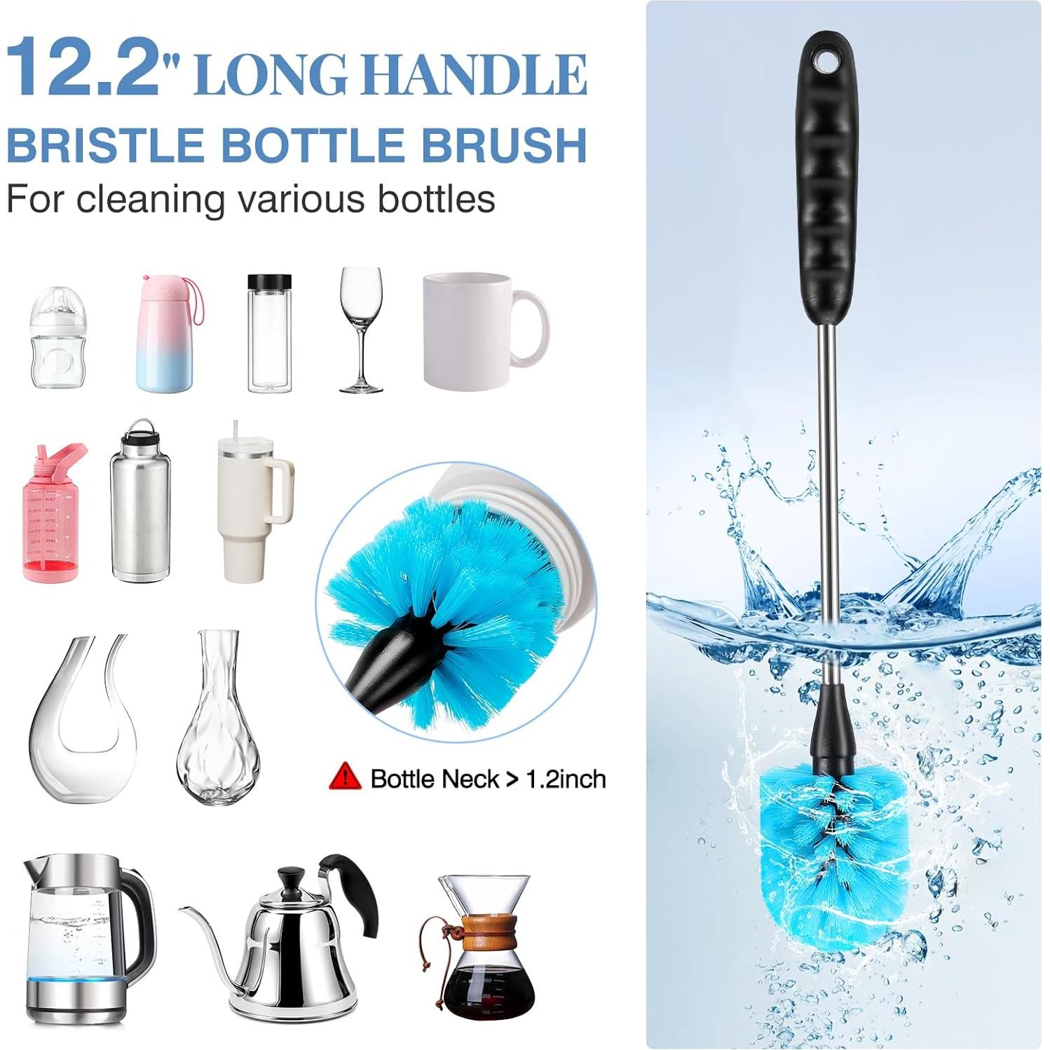 Juego de Cepillos para Botellas UNIFUN 4 Piezas Acero Inoxidable