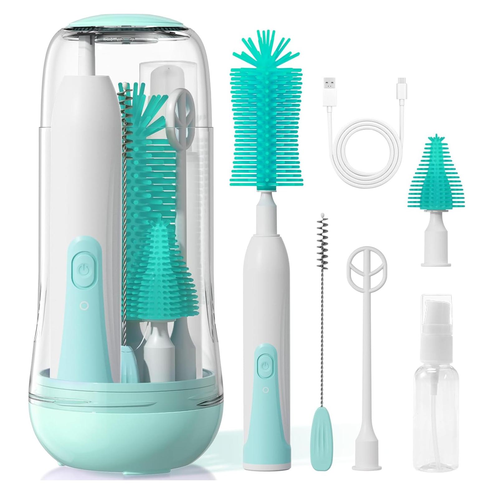 Limpiador Eléctrico de Botellas Duoffanny Verde 9 en 1 Recargable