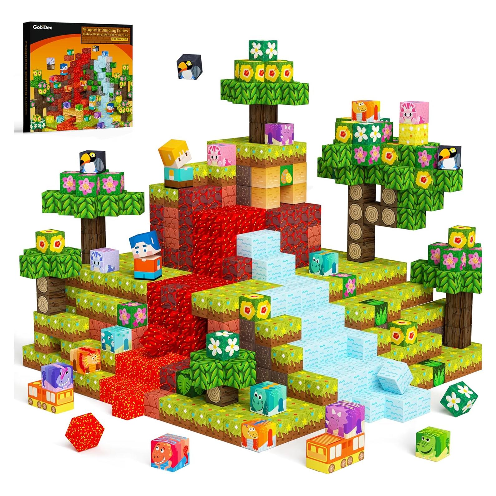 GobiDex Set Bloques Magnéticos Dinosaurios 100 Piezas