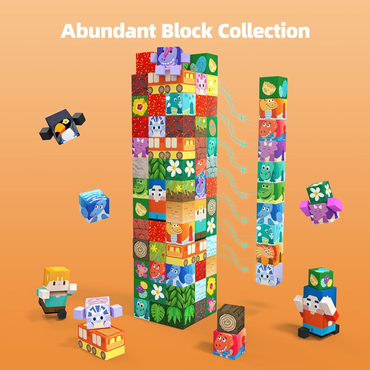 GobiDex Set de Bloques Magnéticos 100PCS Dinosaurios