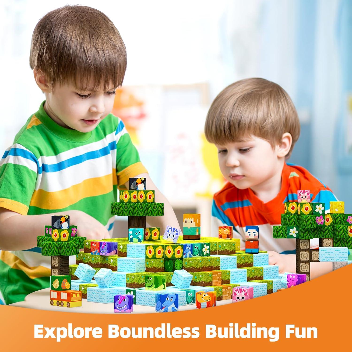 GobiDex Set de Bloques Magnéticos 100PCS Dinosaurios