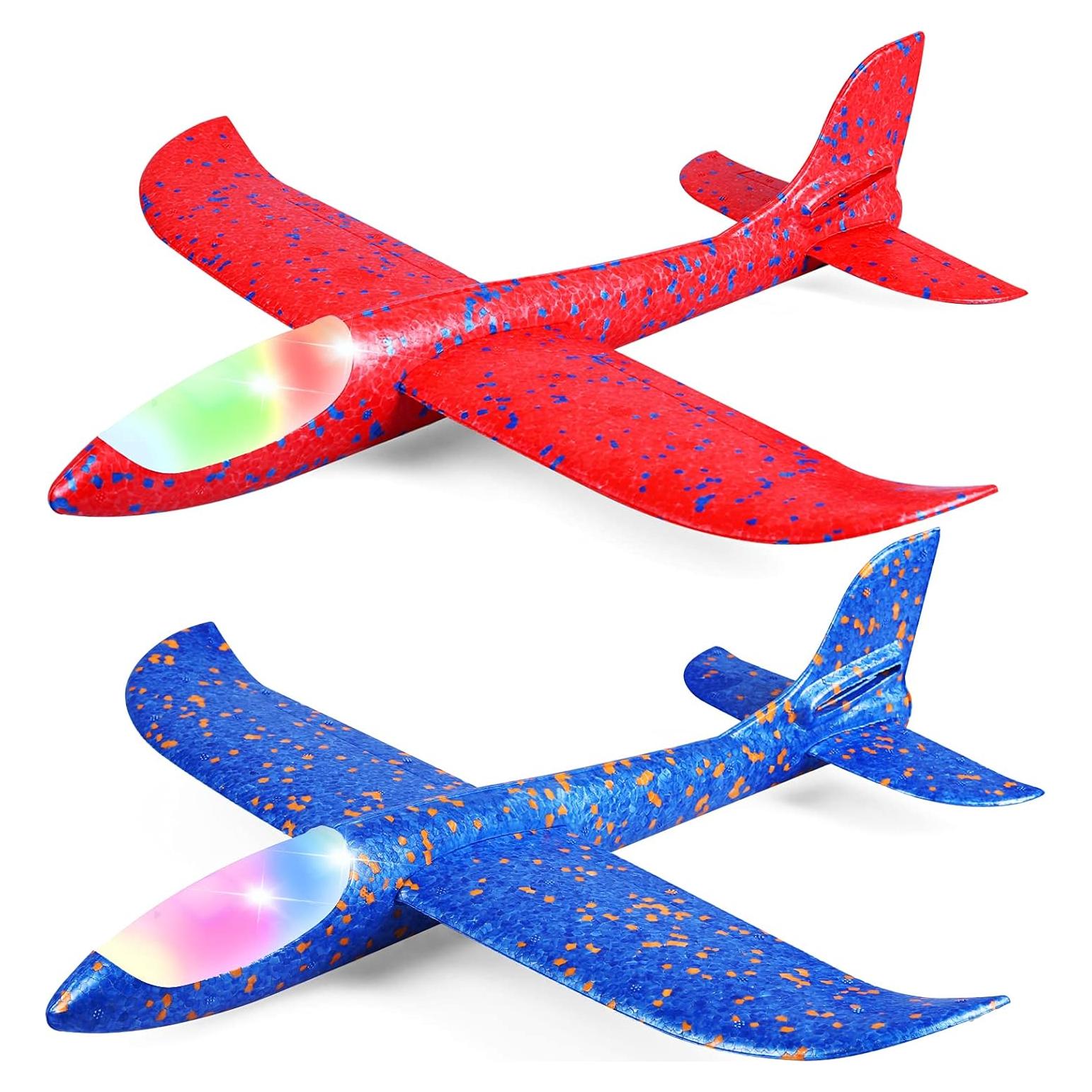 Paquete de 2 Aviones de Luz LED CUKU 44.5 cm Juguete Volador