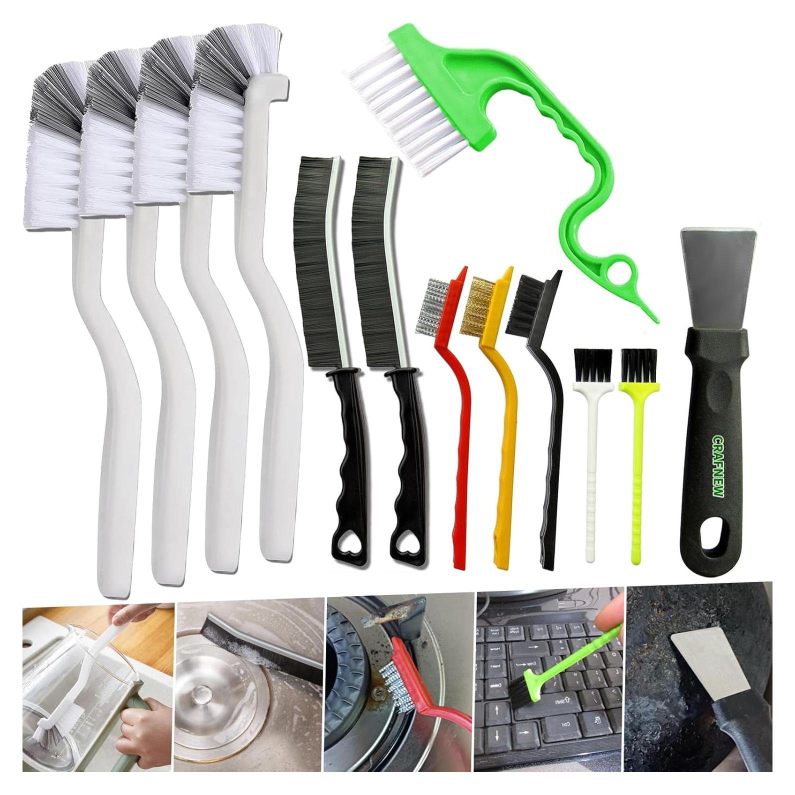 Juego de 13 Cepillos de Limpieza CRAFNEW para Ranuras y Esquinas