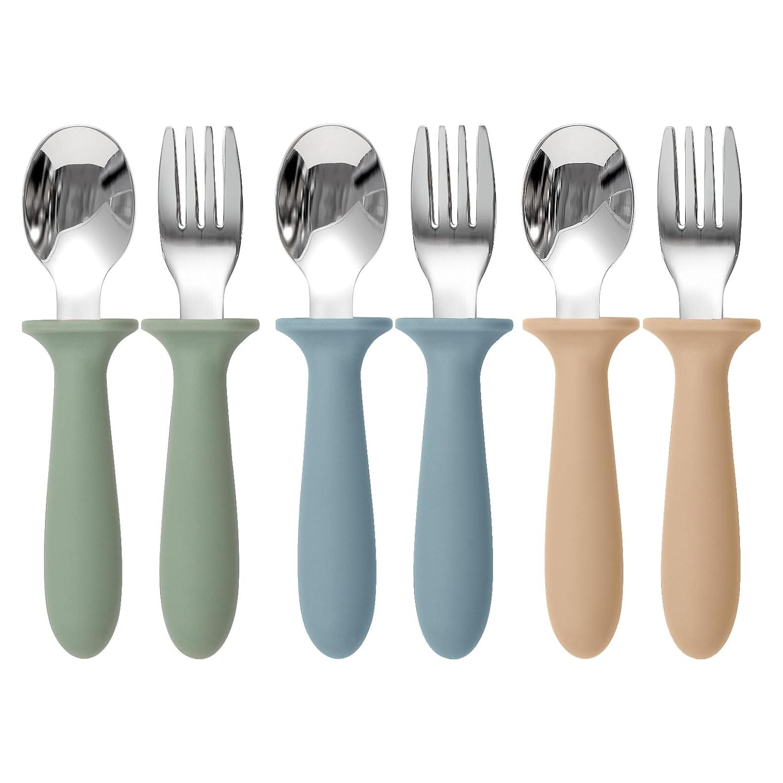 Set de Cubiertos para Niños Eascrozn 6 Piezas Acero Inoxidable