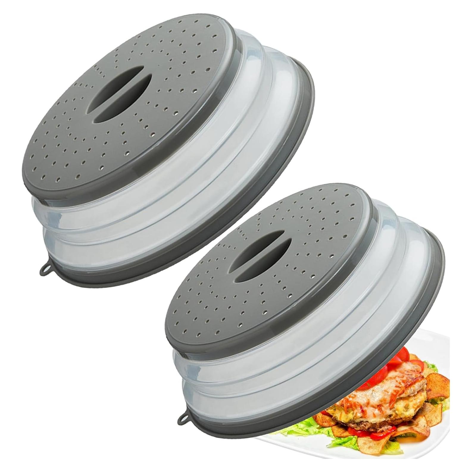 Cubierta para Microondas XGHJ 27cm 2 Paquete Silicona y Plástico