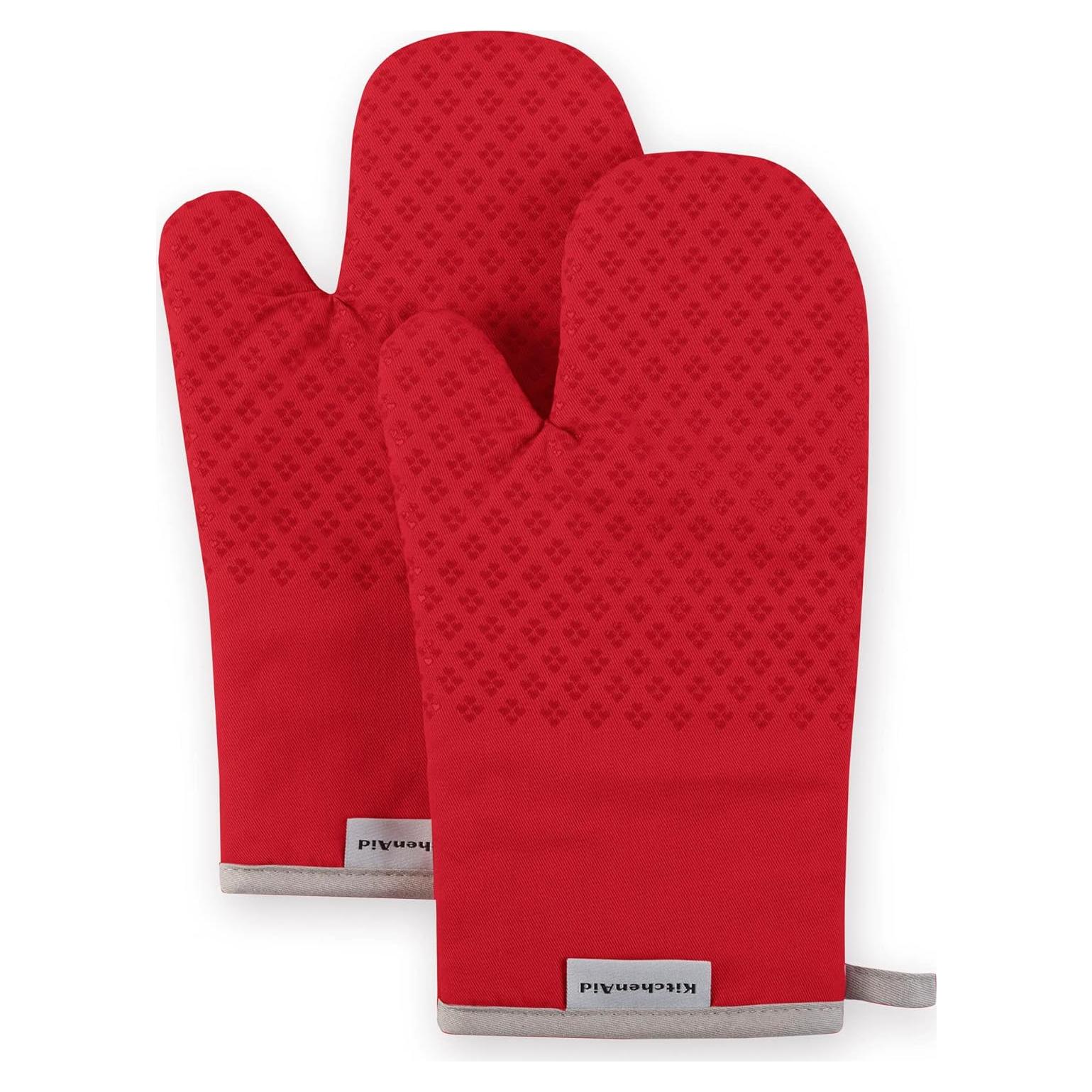 Juego de Manoplas de Horno KitchenAid Asteroid 2 Piezas 18x32cm Rojo