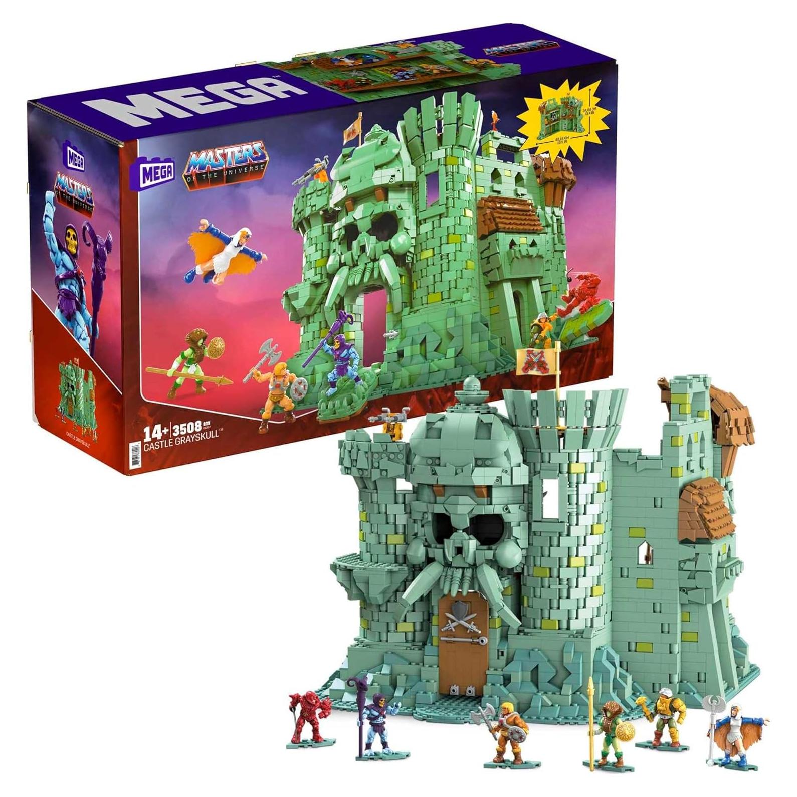 MEGA Masters of The Universe Building Set, Castle Grayskull with 3508 Pieces, 6 Poseable Micro Action Figures, 13+ Inches Tall, for Adult Collectors