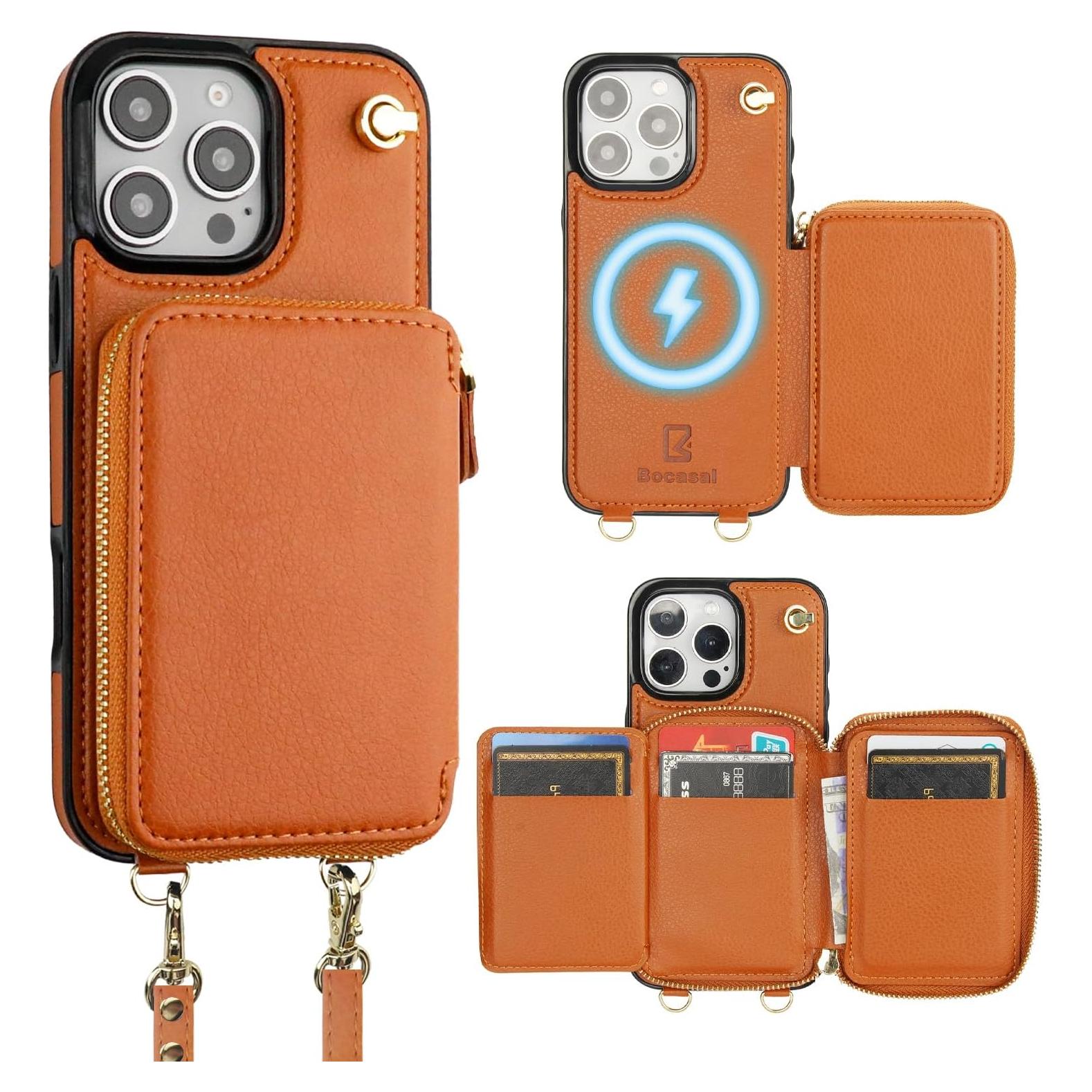 Funda Billetera Bocasal para iPhone 16 Pro Max Marrón