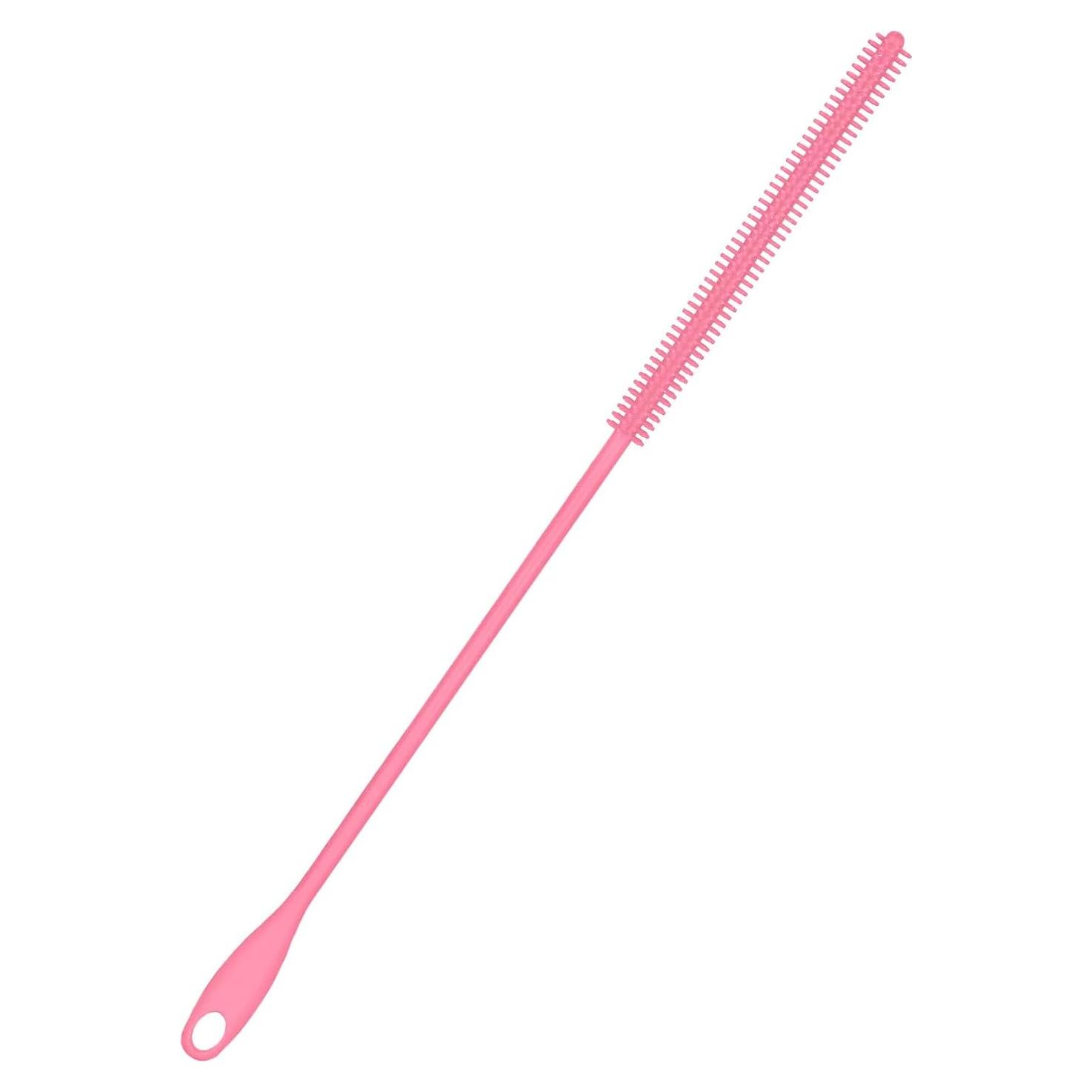 Cepillo Limpiador de Pajitas de Silicona PEUTIER 24cm Rosa
