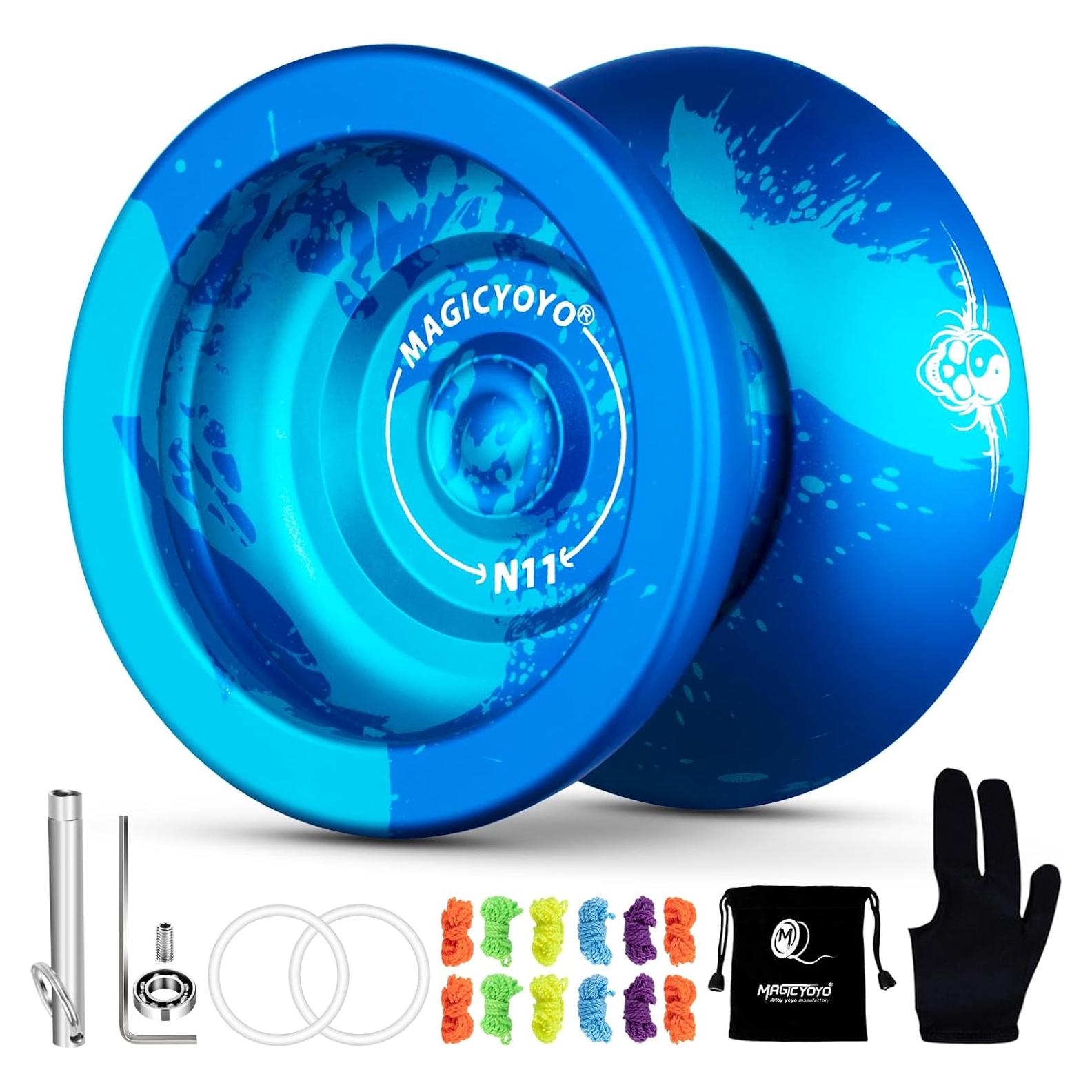 Yoyo Magicyoyo N11 Pro Metal No Responsivo - Salpicadura Azul