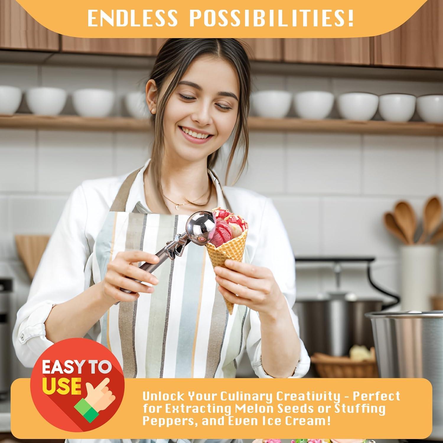 Cucharón de Masa para Galletas Soobeeke #16 60ml Acero Inoxidable