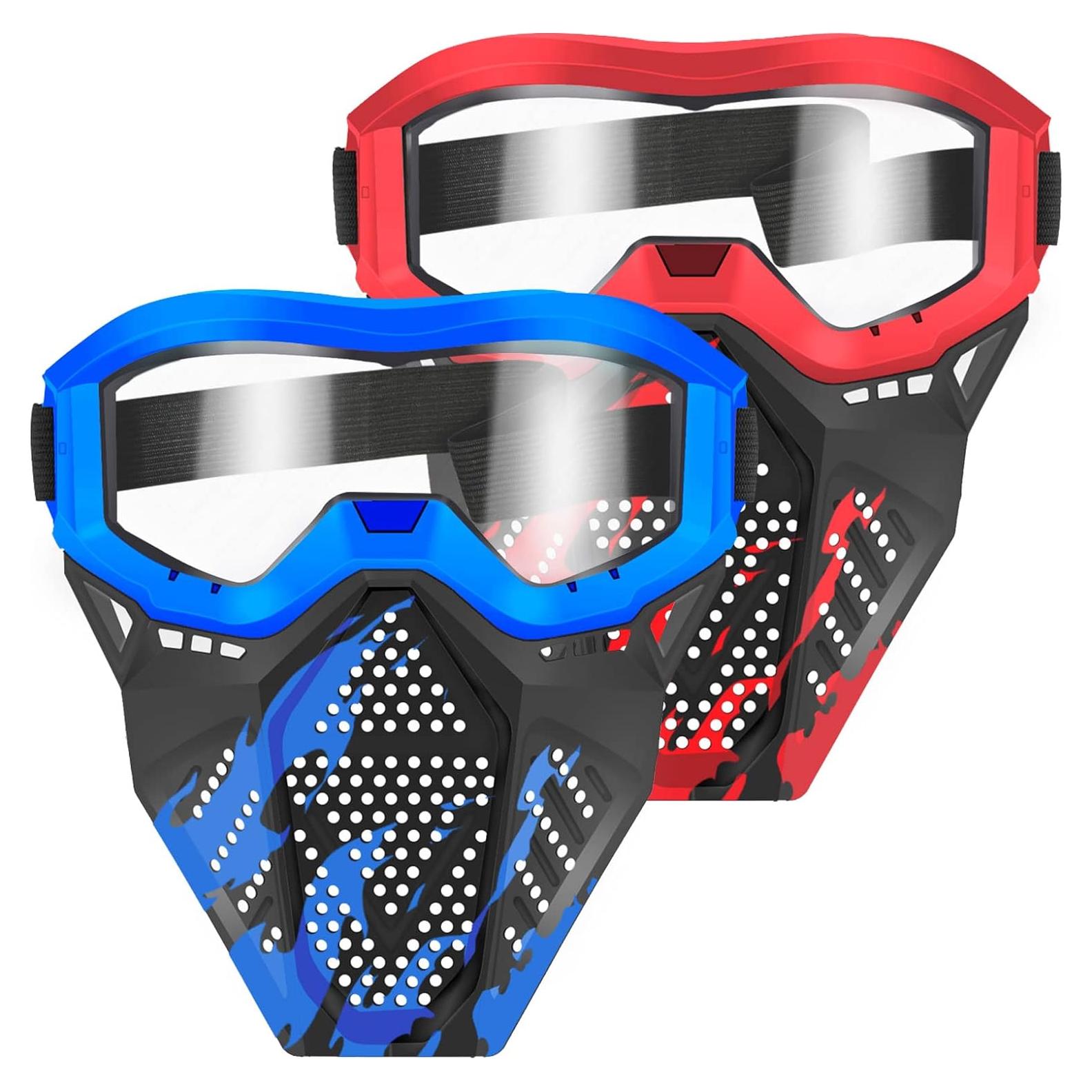 Máscaras Tácticas POKONBOY 2 Piezas Rojo y Azul para Nerf