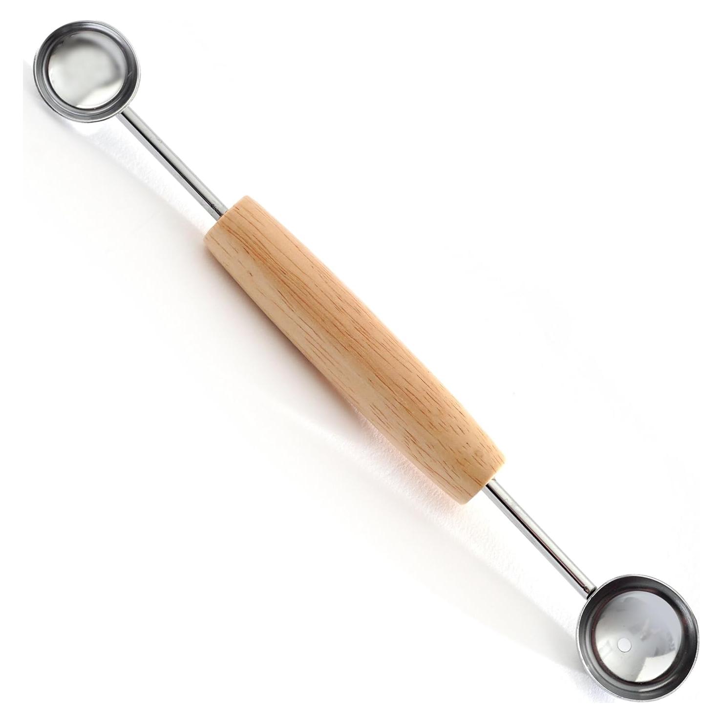 Cucharón Doble para Melón Norpro 21 cm Mango de Madera