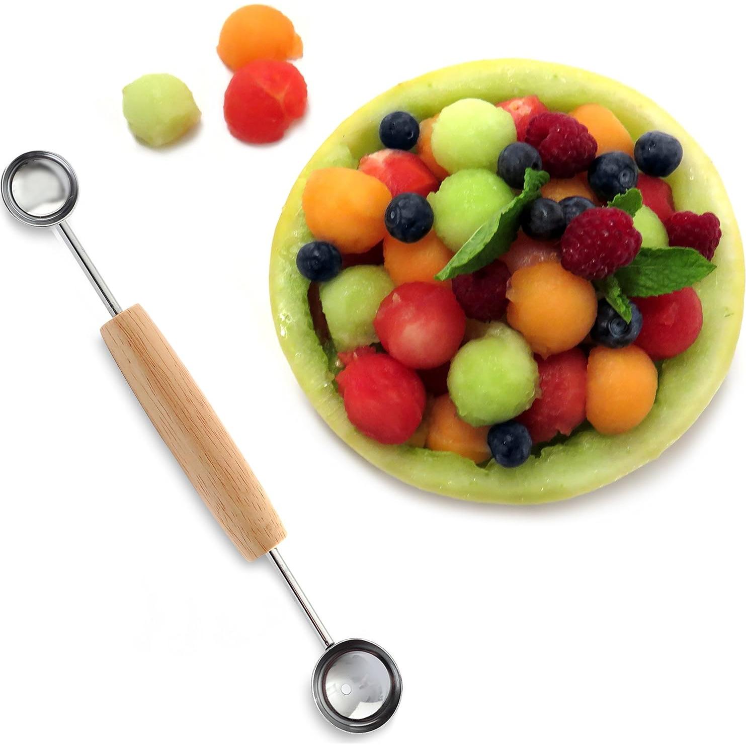 Cucharón Doble para Melón Norpro 21 cm Mango de Madera
