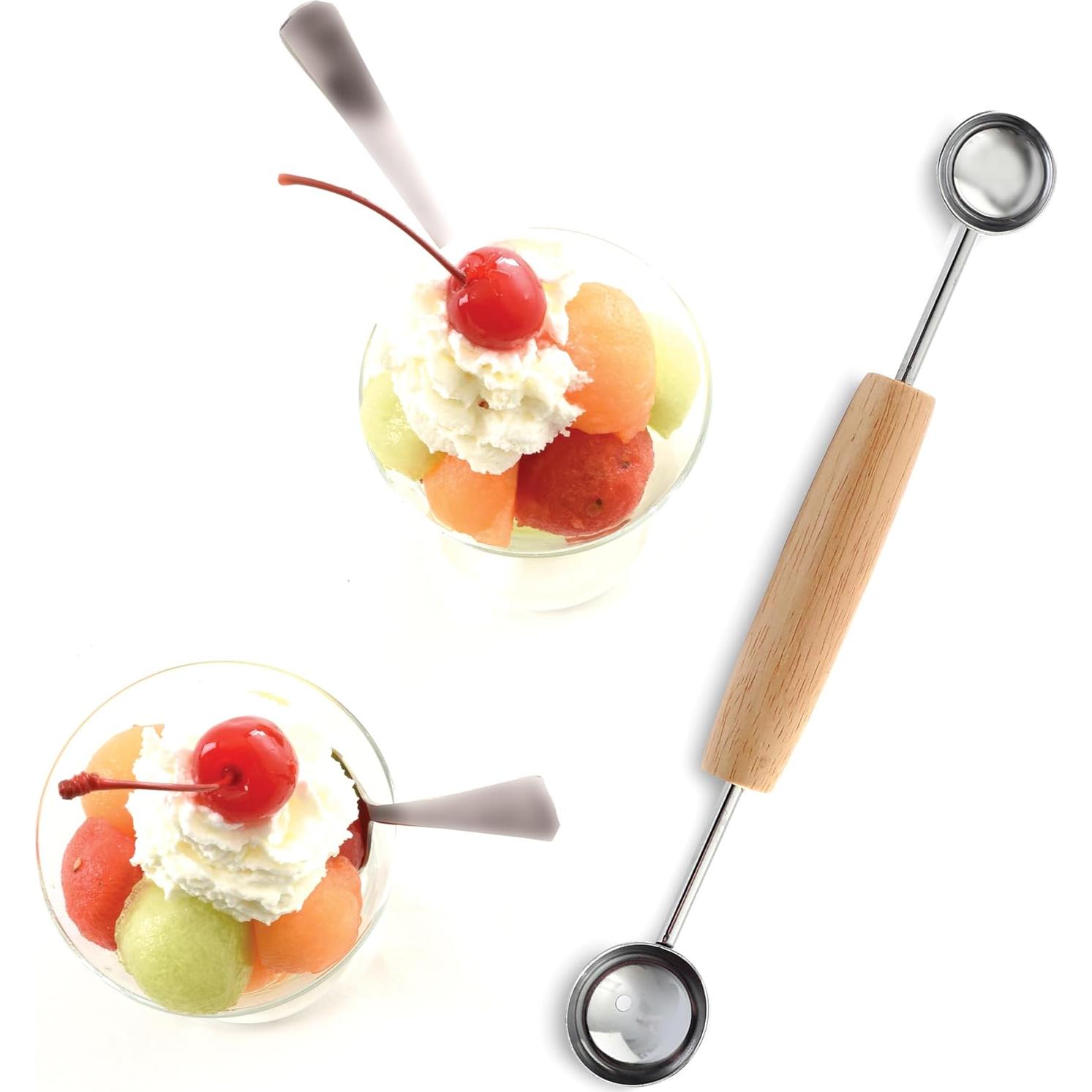 Cucharón Doble para Melón Norpro 21 cm Mango de Madera