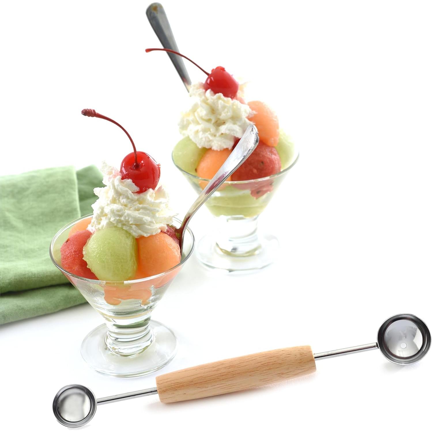 Cucharón Doble para Melón Norpro 21 cm Mango de Madera