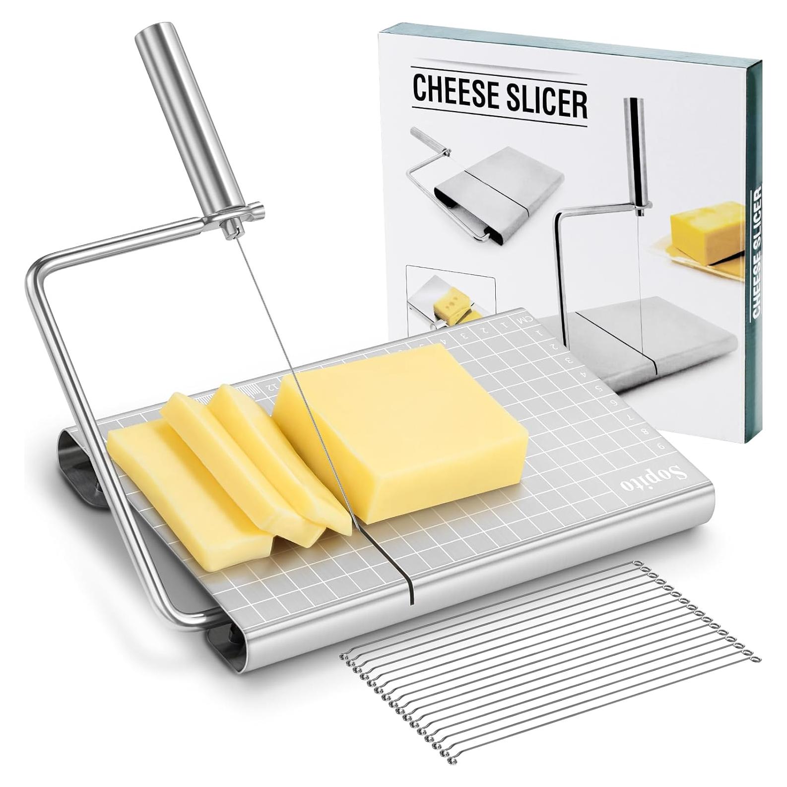 Cortador de Queso Sopito de Acero Inoxidable con Tabla y 16 Cables