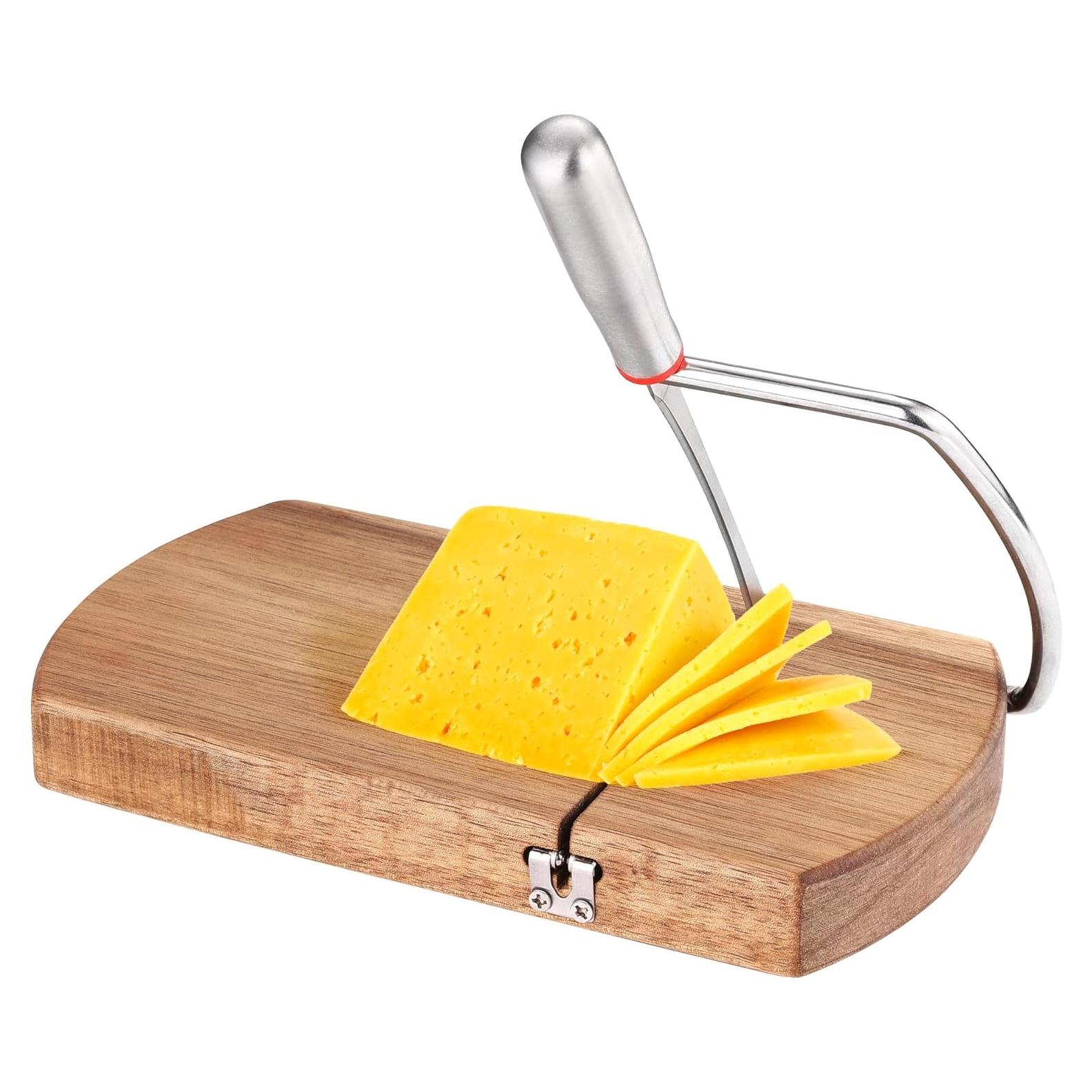 Cortador de Queso WarmHut de Madera y Acero Inoxidable 22.9x20.3cm