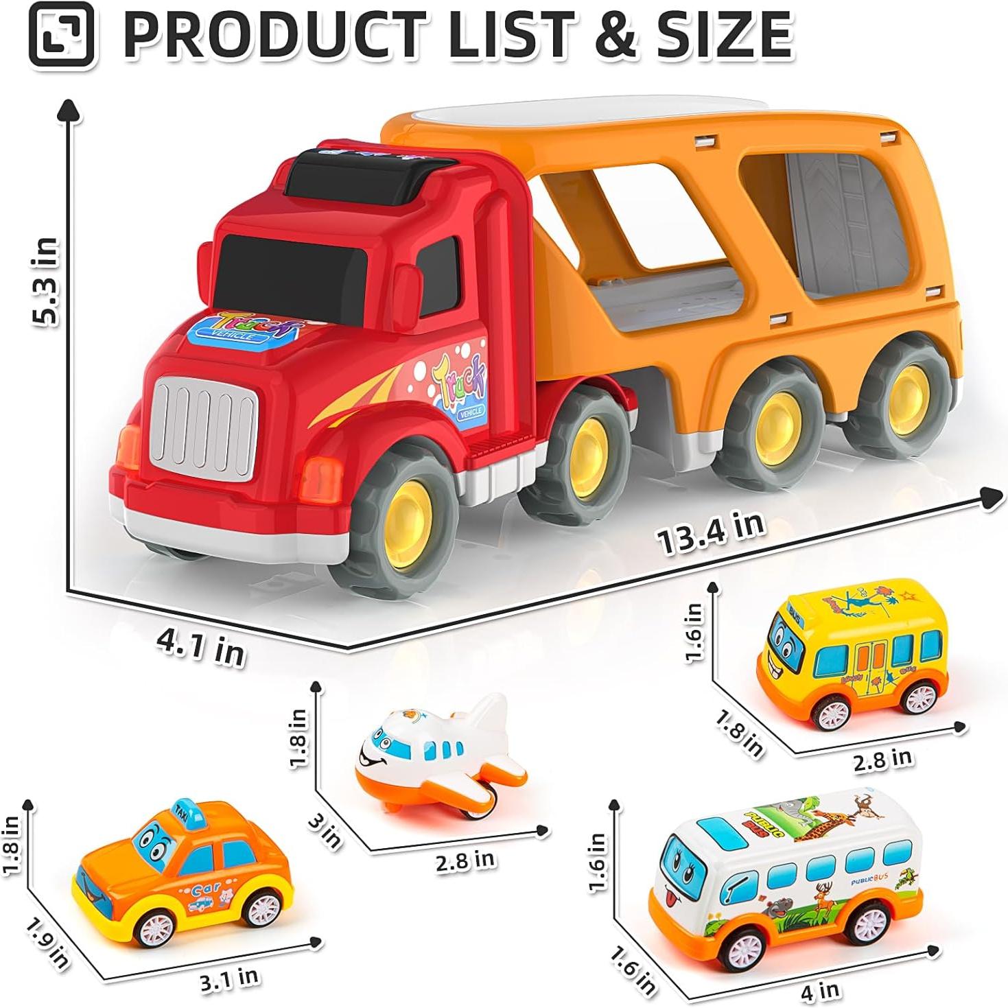 Veslier Juguete de Camión 5 en 1 con Autos para Niños