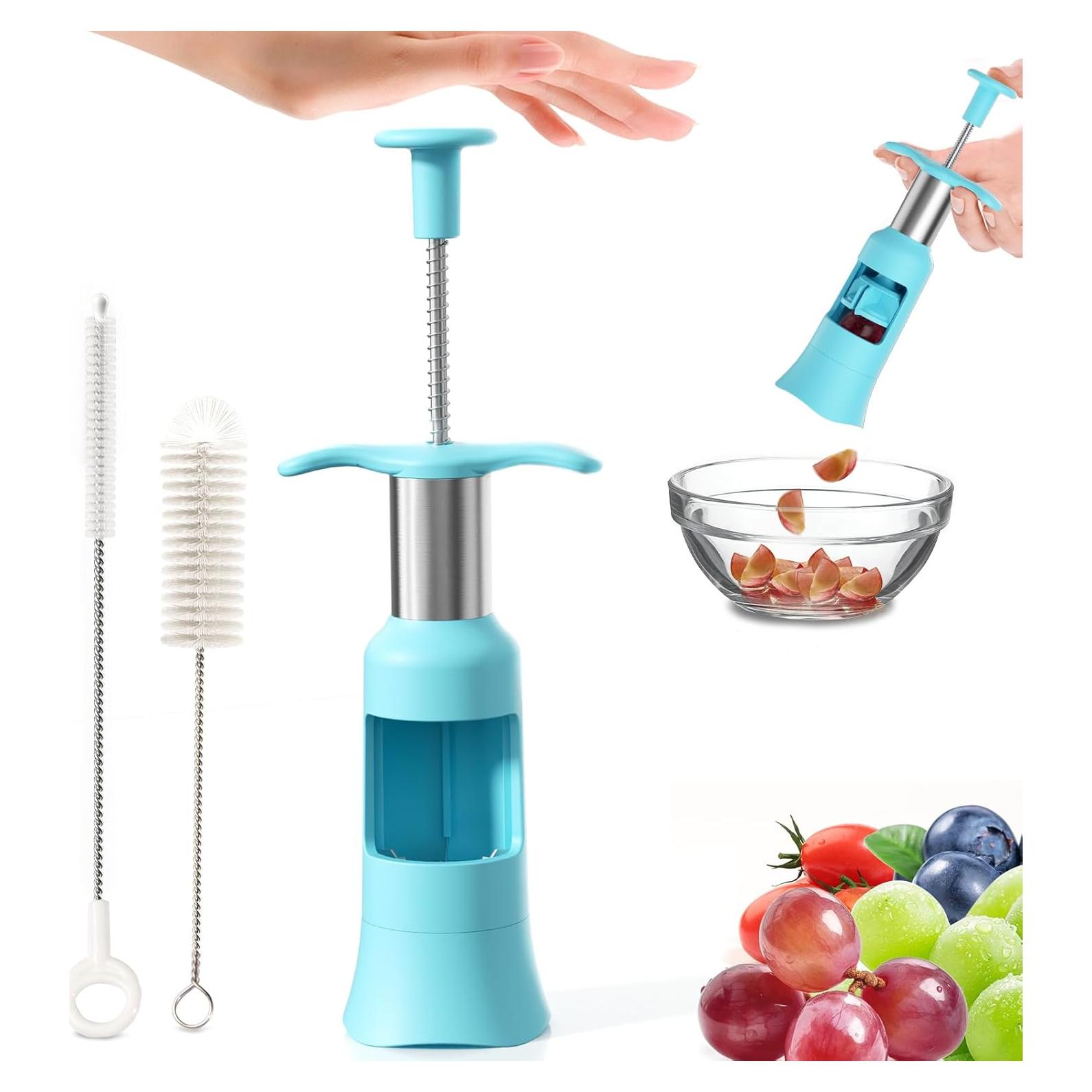 Cortador de Uvas PIUGERU con 2 Cepillos de Limpieza - Azul