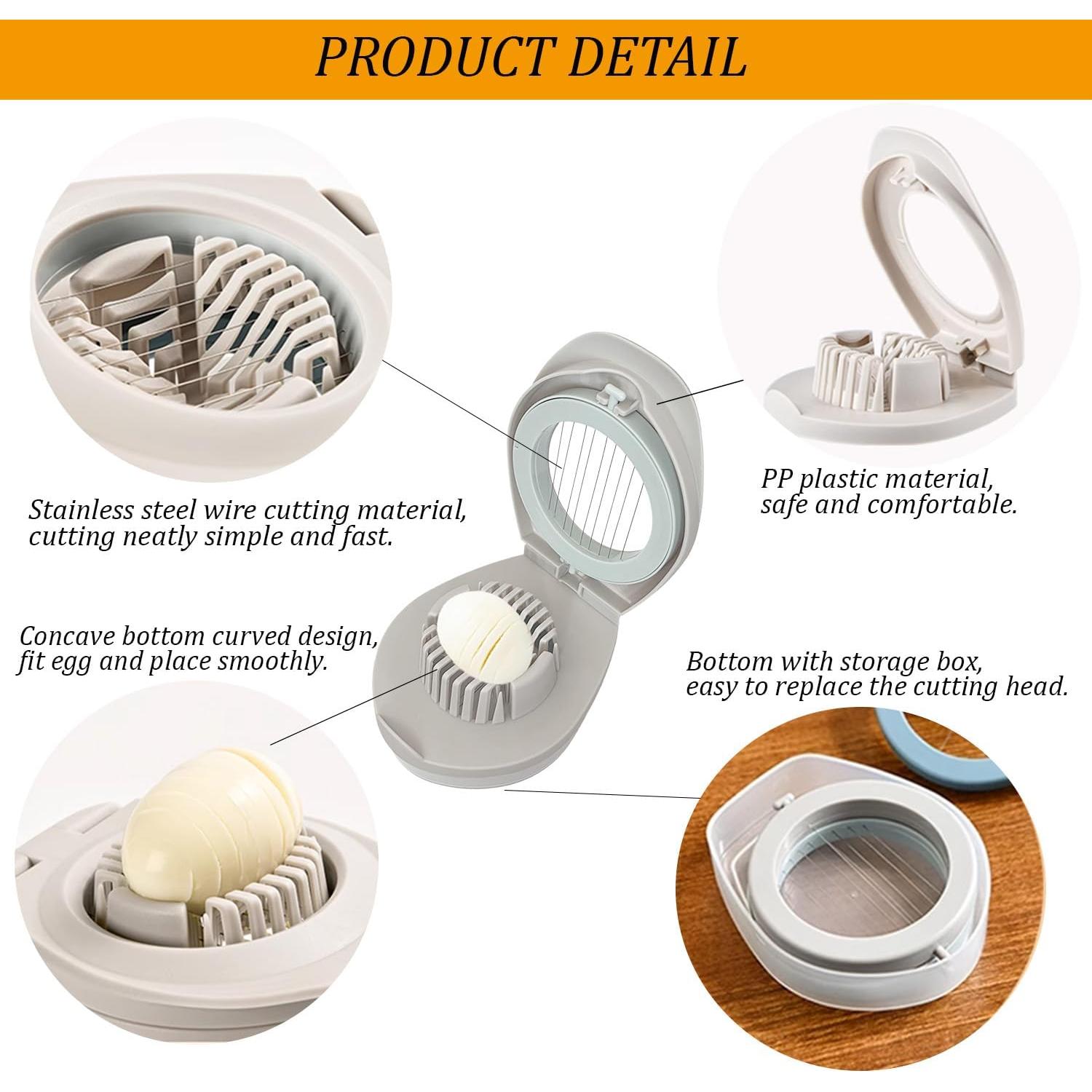 Cortador de Huevos 3 en 1 BEIGEMEI Acero Inoxidable Multifuncional