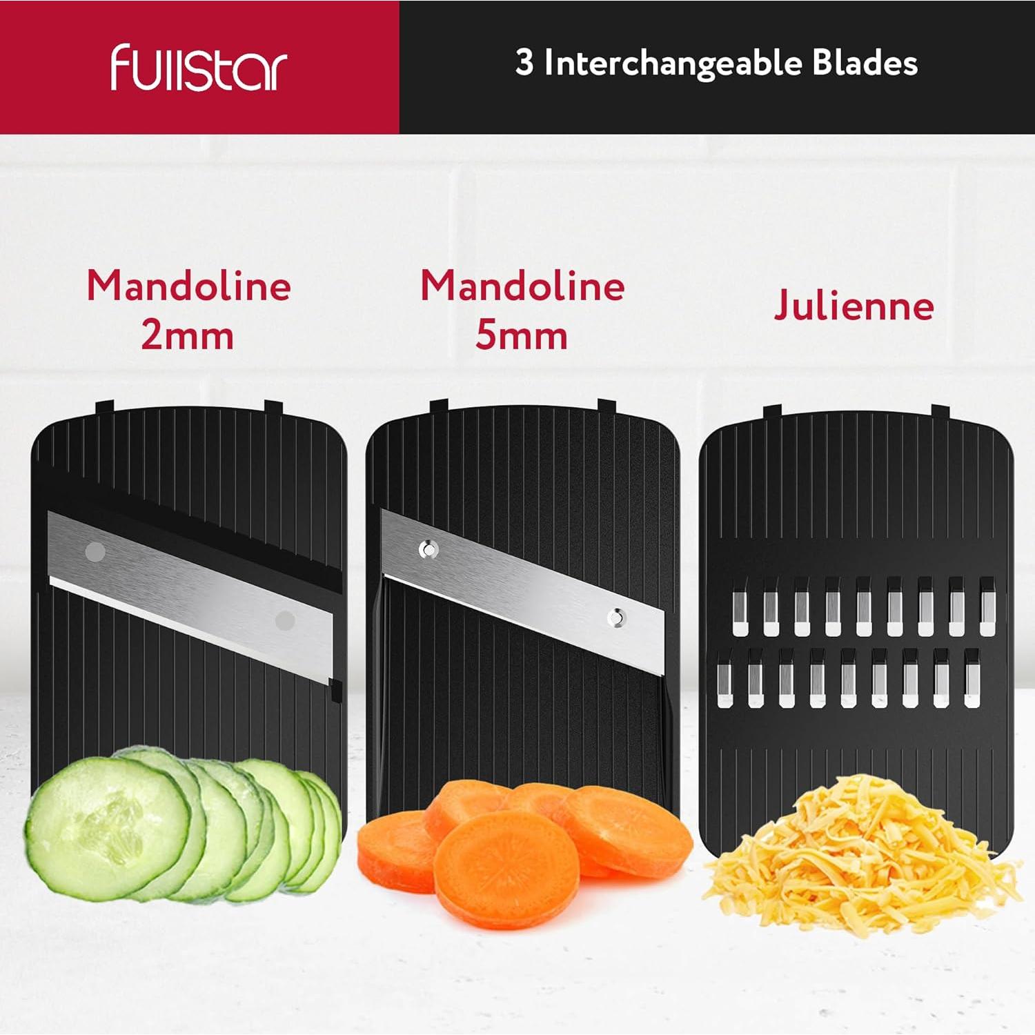 Cortador Mandolina 3 en 1 Fullstar - Acero Inoxidable, Blanco