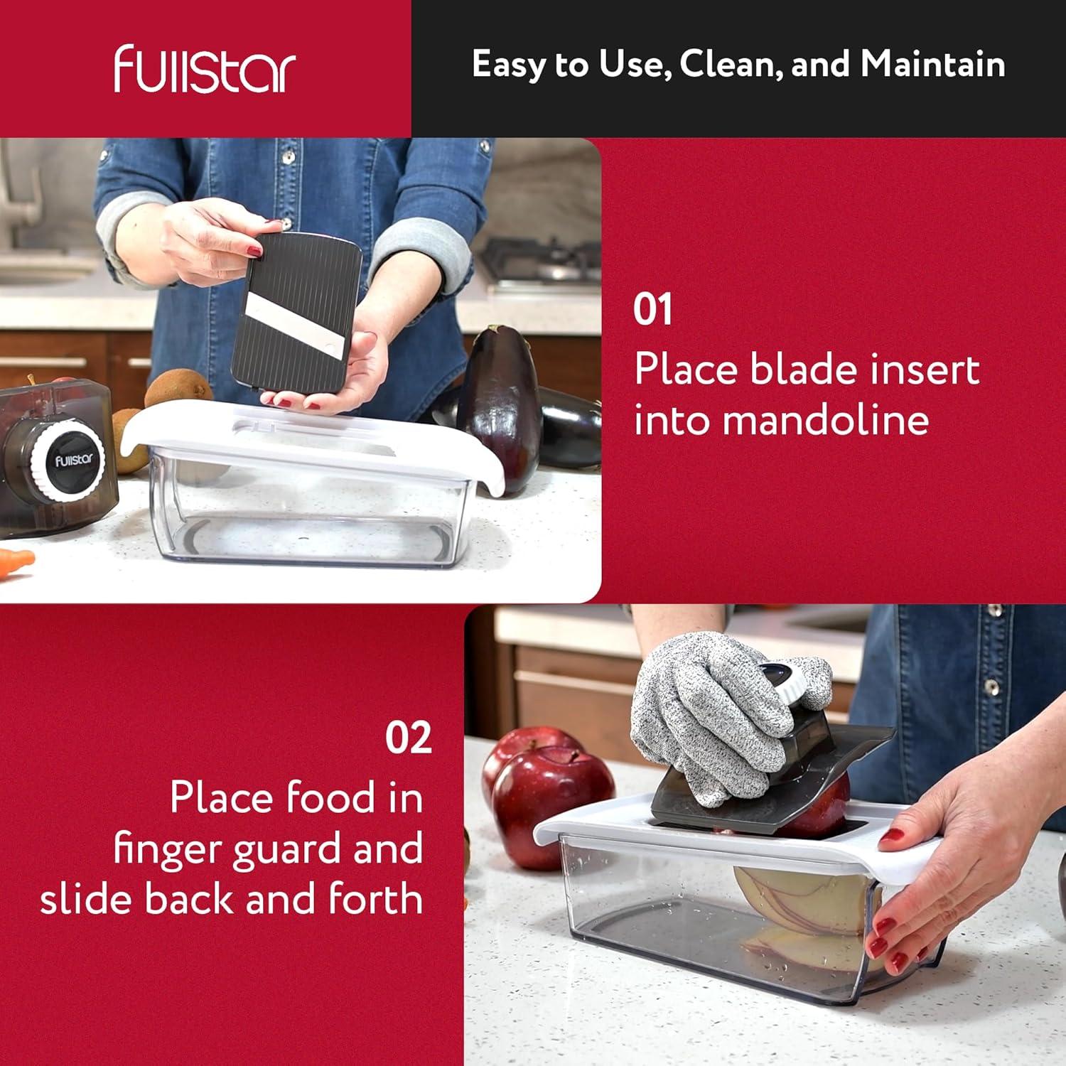Cortador Mandolina 3 en 1 Fullstar - Acero Inoxidable, Blanco