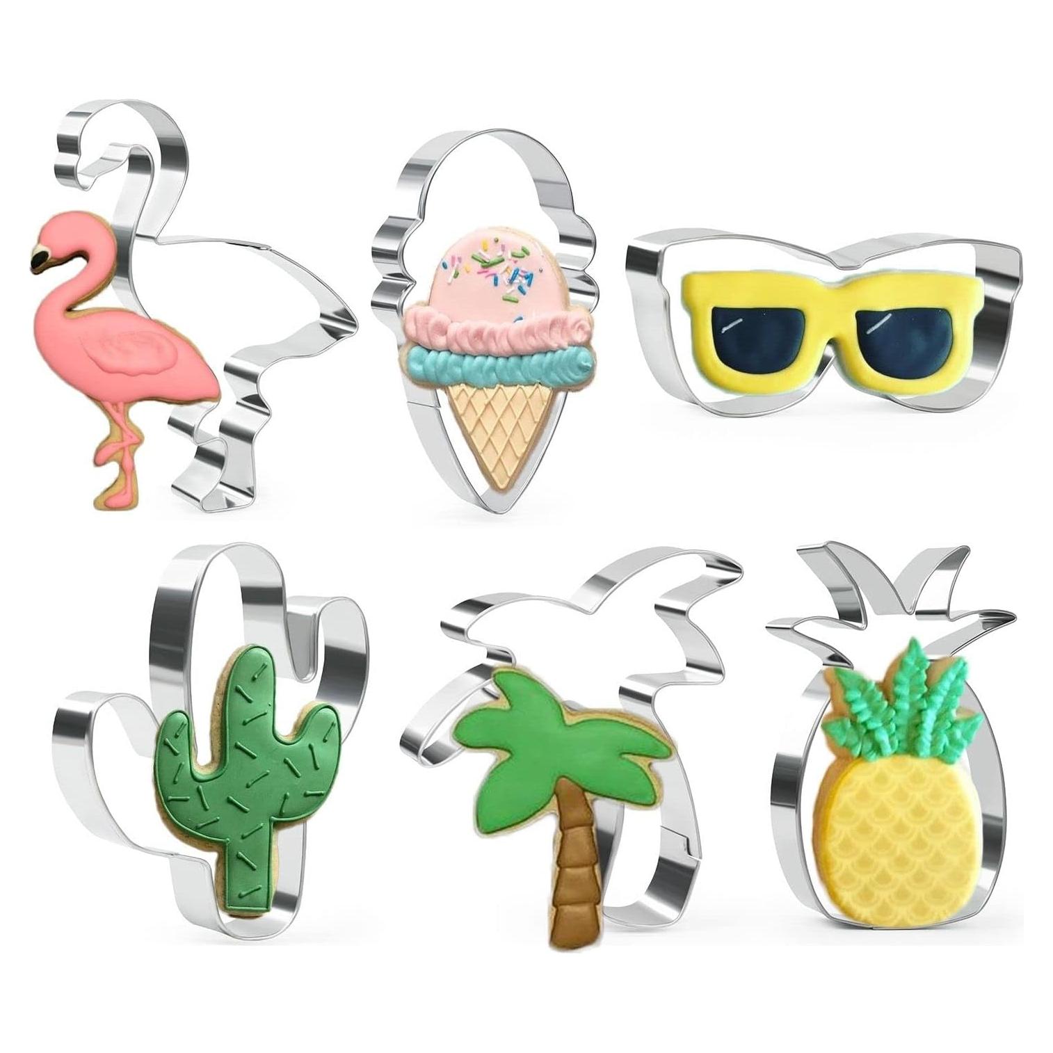 Conjunto de 6 Cortadores de Galletas Verano Crethinkaty Acero Inoxidable