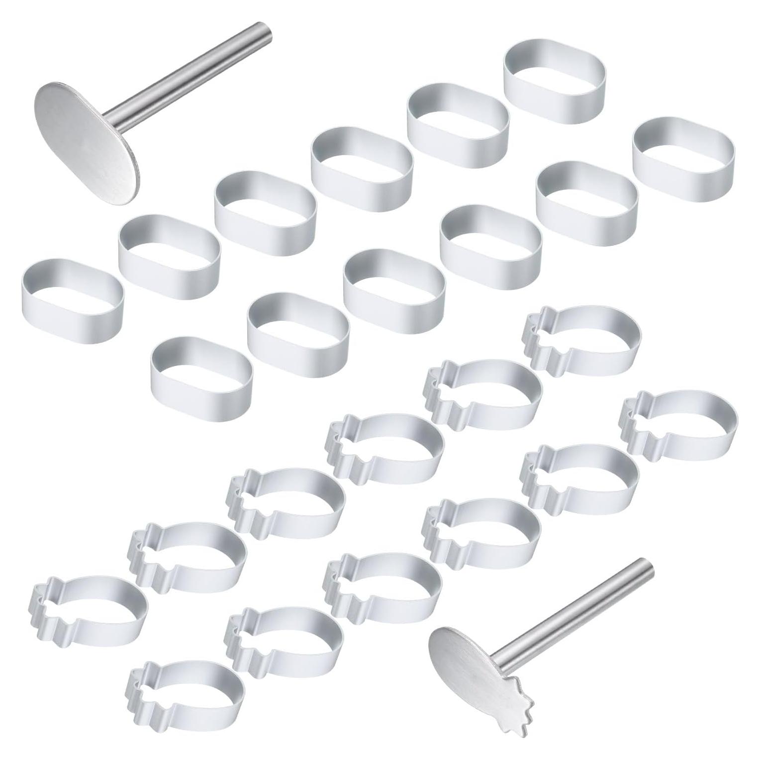 Juego de Cortadores de Galletas uxcell 26 Piezas Aluminio Ovalado y Piña